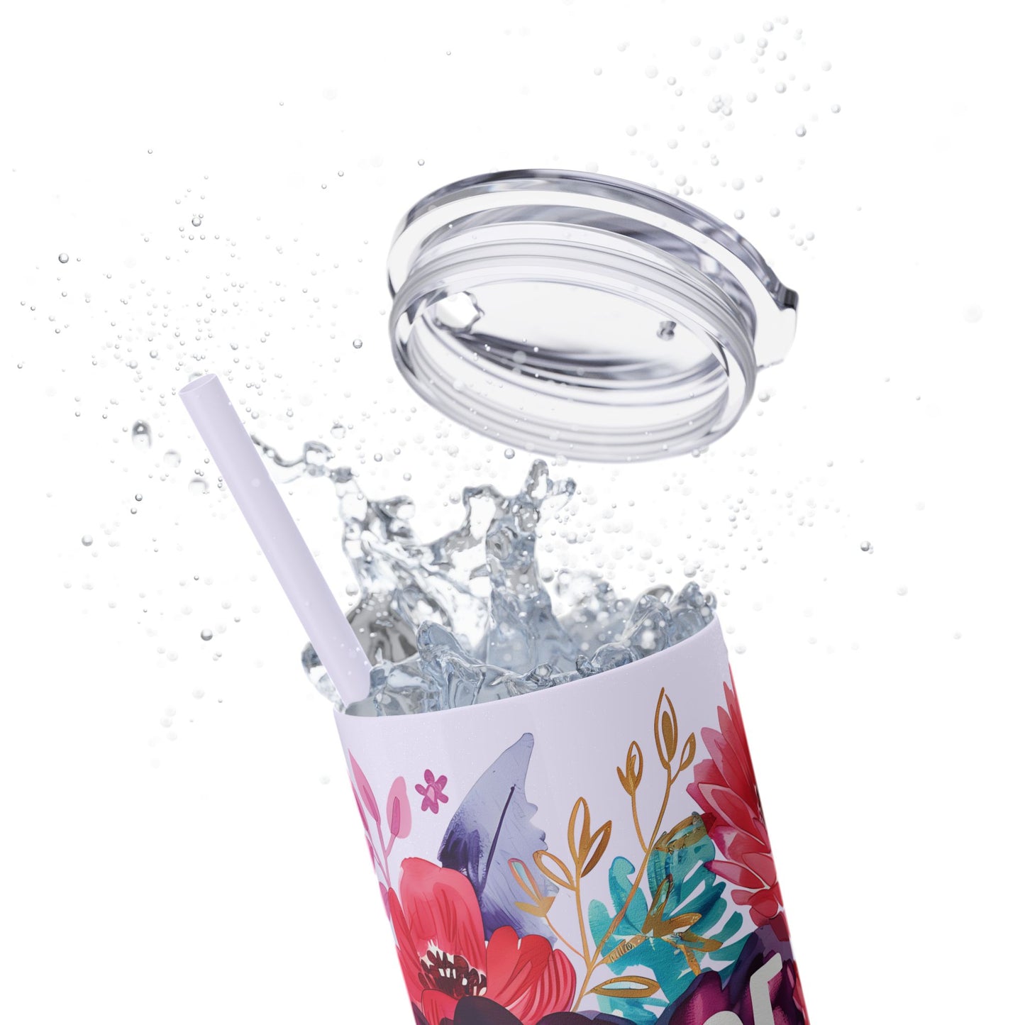 Praise God Skinny Tumbler with Straw - 20oz