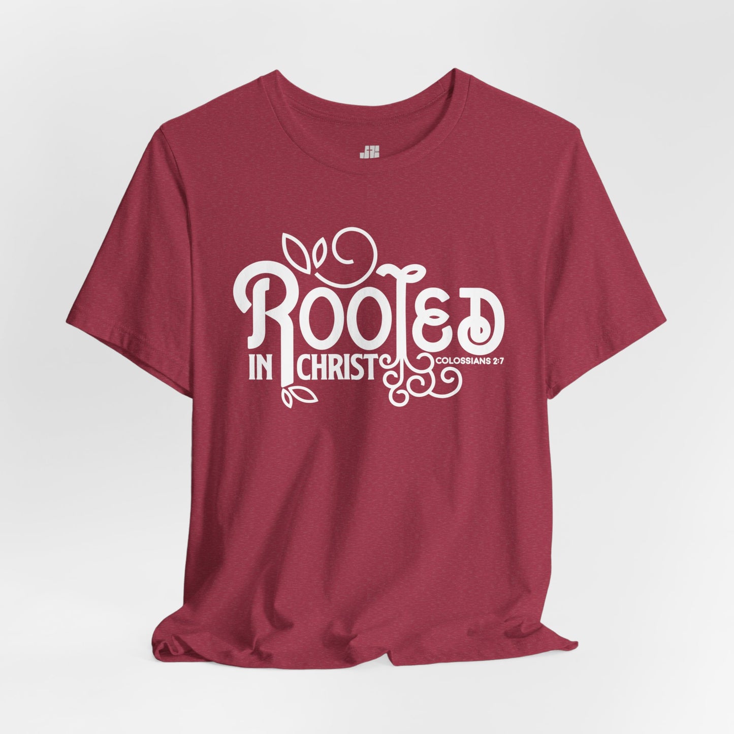 Rooted in Christ Shirt - Bible Verse Christian Soft Cotton Tee