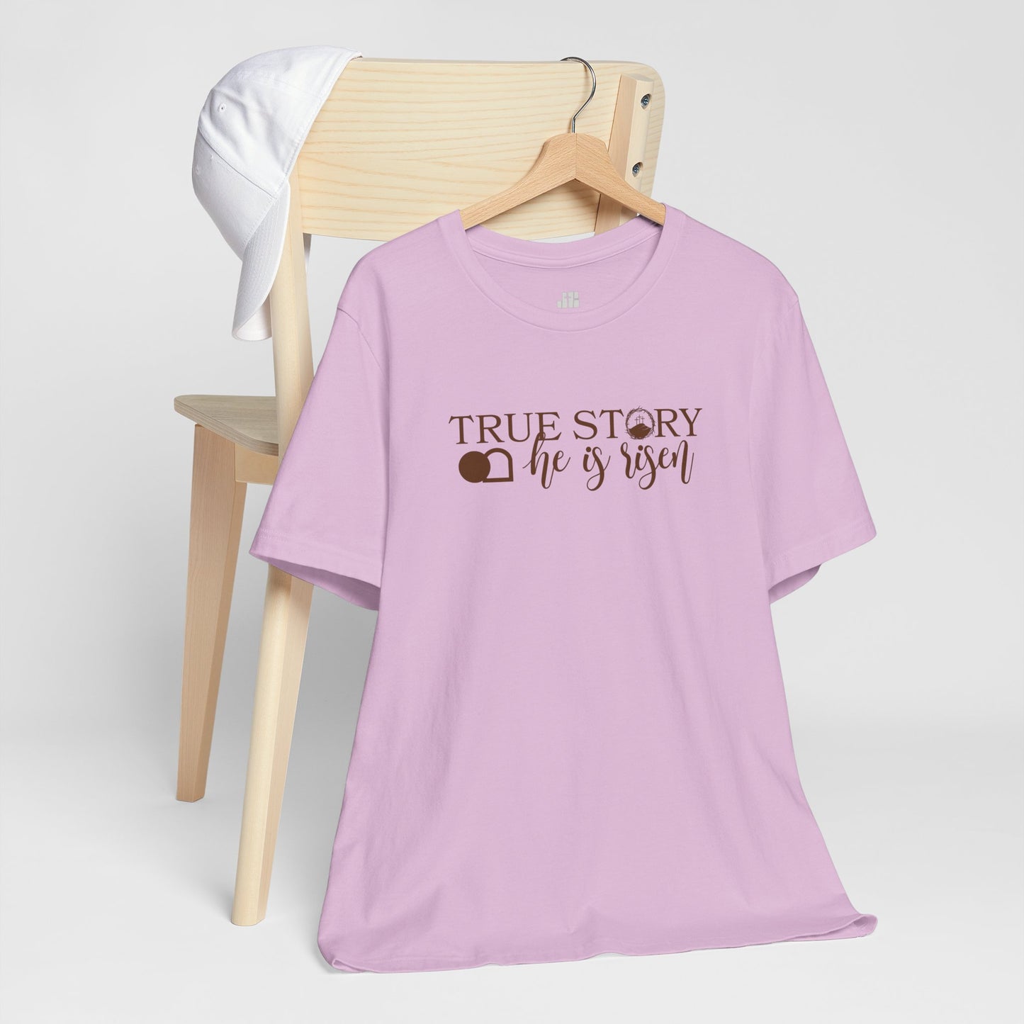 True Story He is Risen Christian Soft Cotton Tee - Easter Shirt for Christians