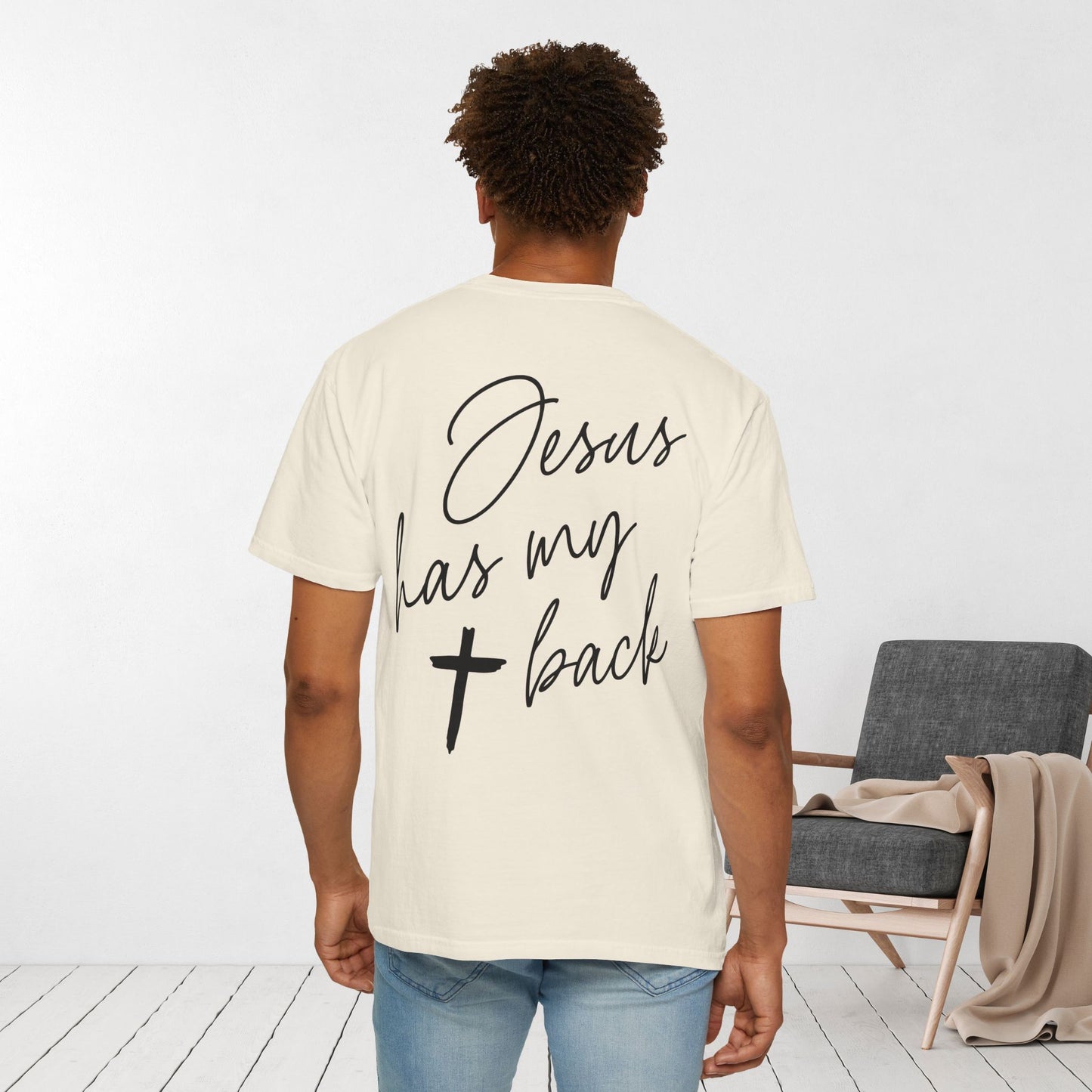 Comfort Colors Jesus Has My Back Christian Tee