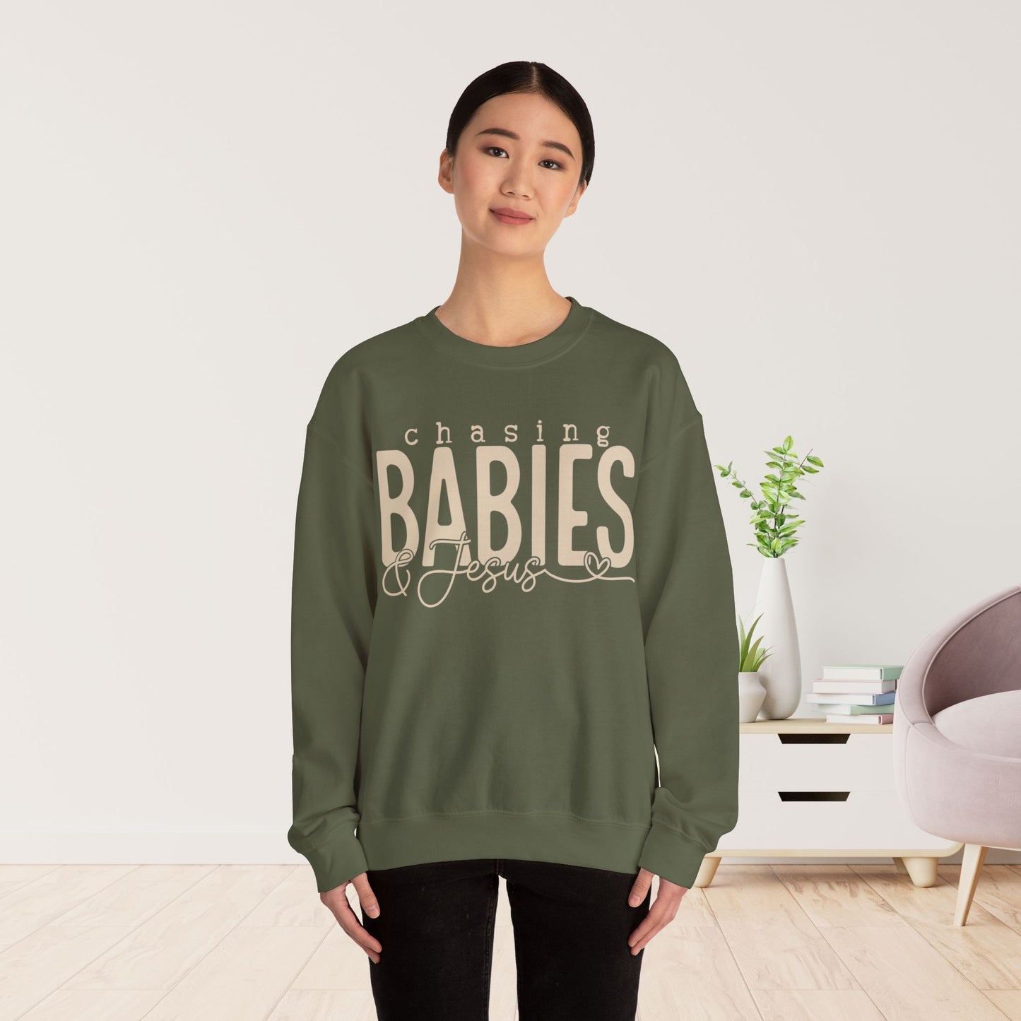 Chasing Babies & Jesus Sweatshirt - Christian Mom Sweatshirt