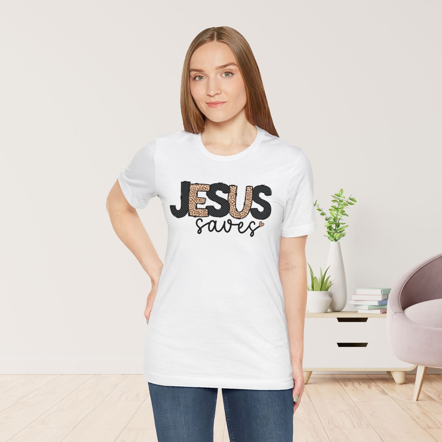 Jesus Saves Soft Cotton Tee - Christian Shirt