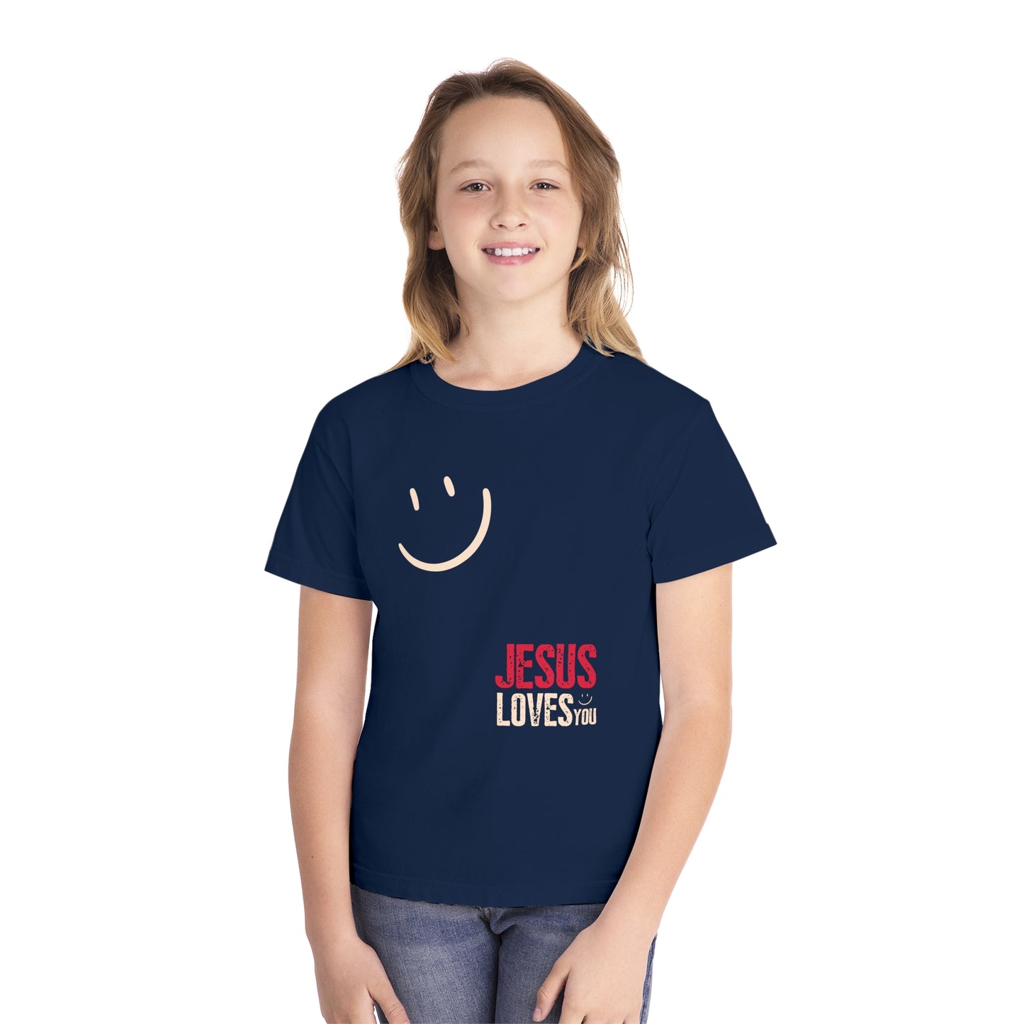 Trendy Jesus Loves You Comfort Colors Youth Christian Shirt