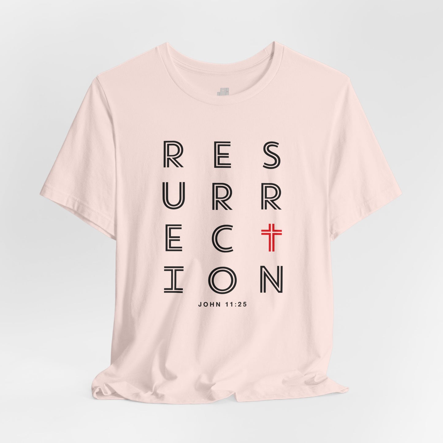 Resurrection Soft Cotton Tee - John 11:25 Bible Verse Christian Tee