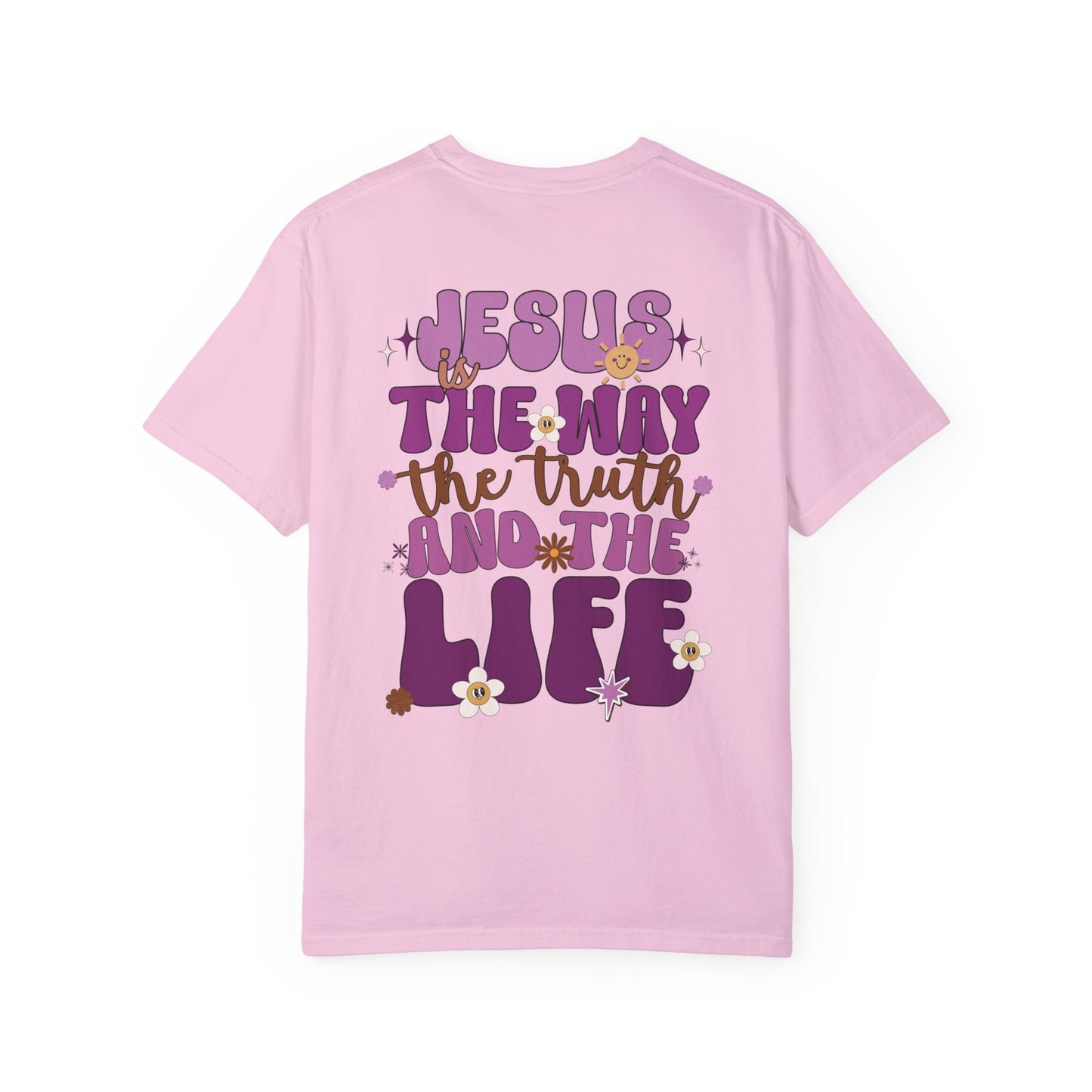 Comfort Colors Purple Jesus is the Way John 14:6 Bible Verse Christian Shirt