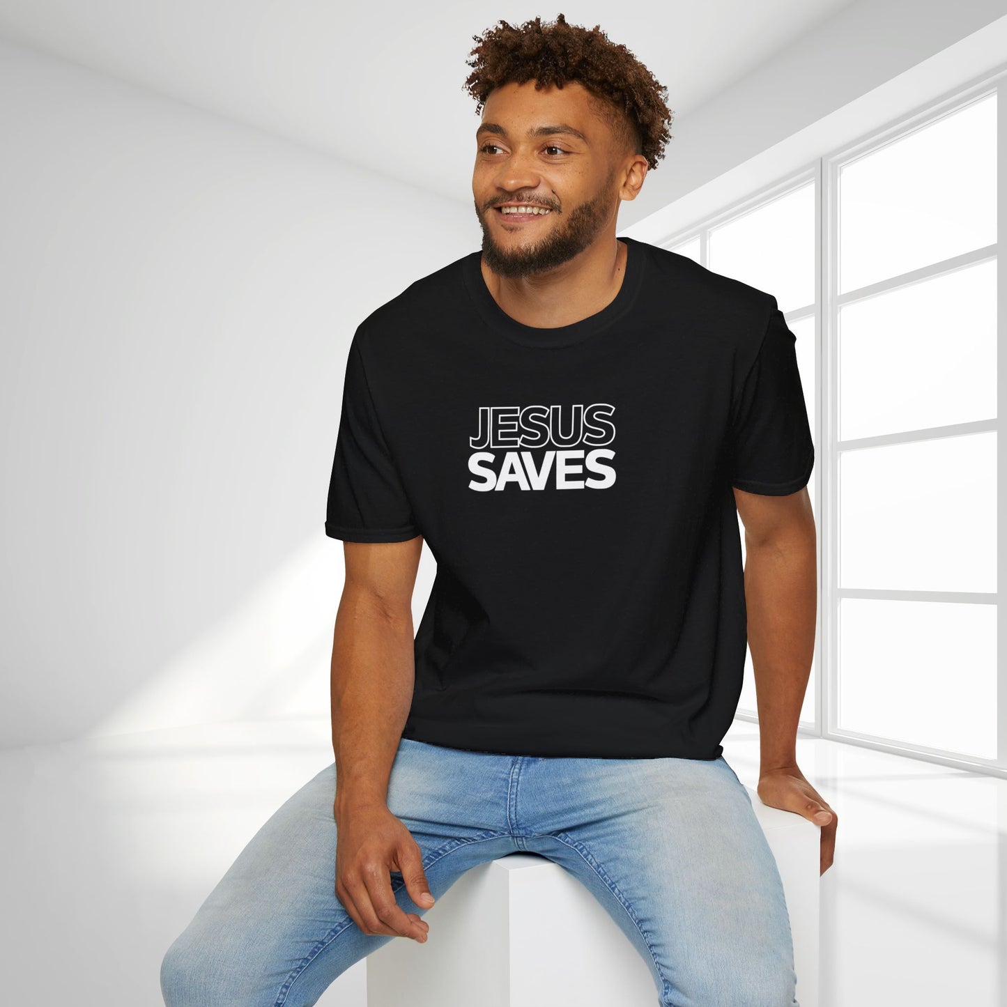 Unisex Jesus Saves Softstyle T-shirt - Acts 4:12 Bible Verse Christian T-shirt