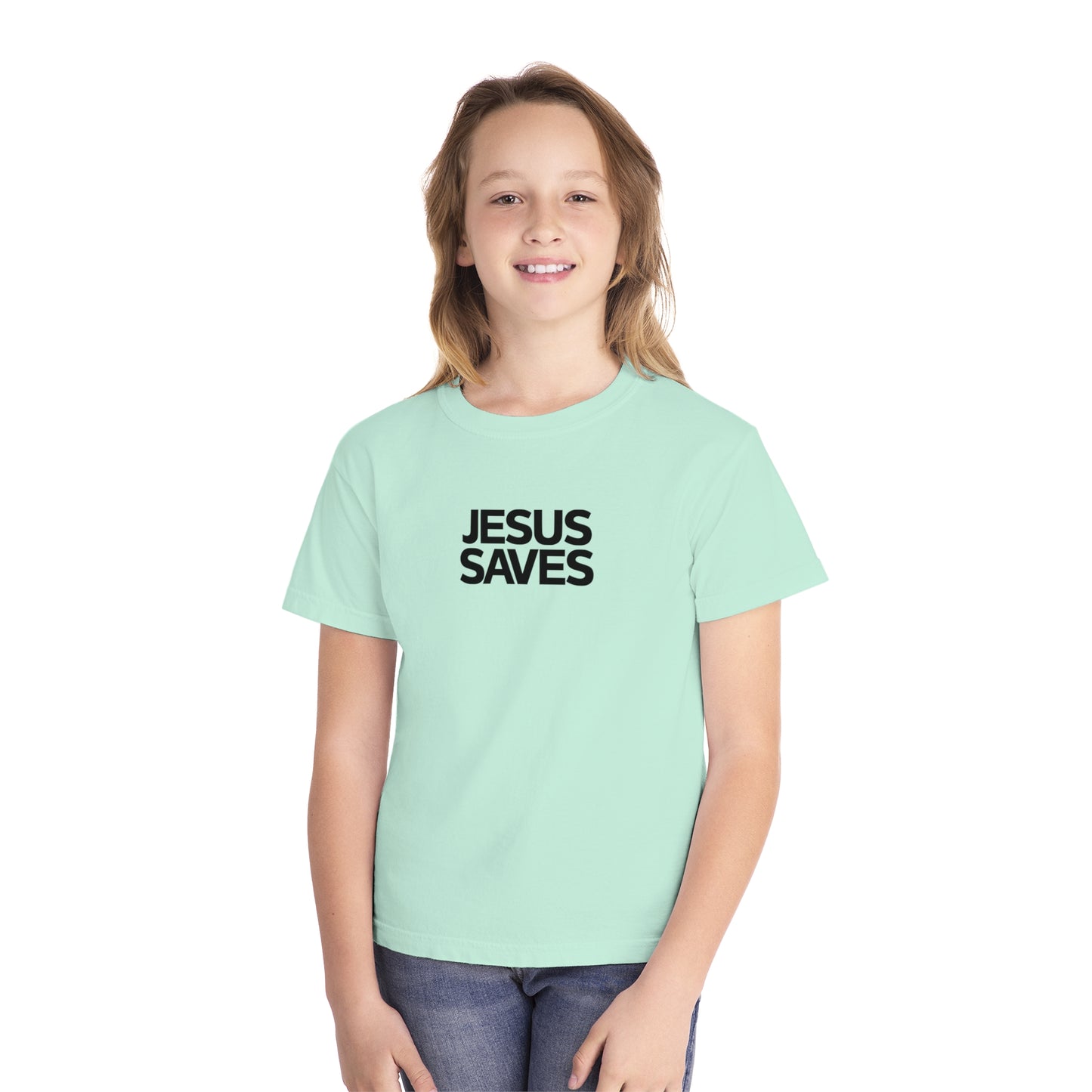 Jesus Saves Comfort Colors Youth Christian Tee