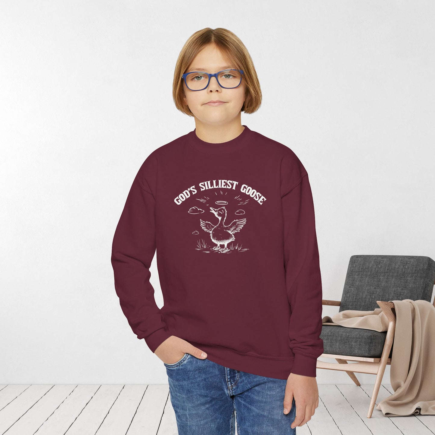 God's Silliest Goose Youth Christian Sweatshirt