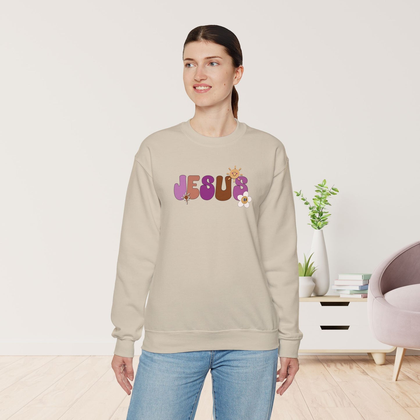 Purple Jesus is the Way John 14:6 Bible Verse Christian Sweatshirt