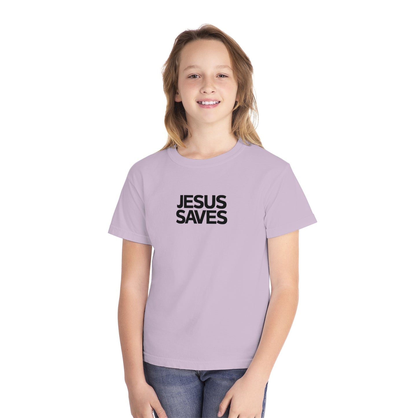 Jesus Saves Comfort Colors Youth Christian Tee