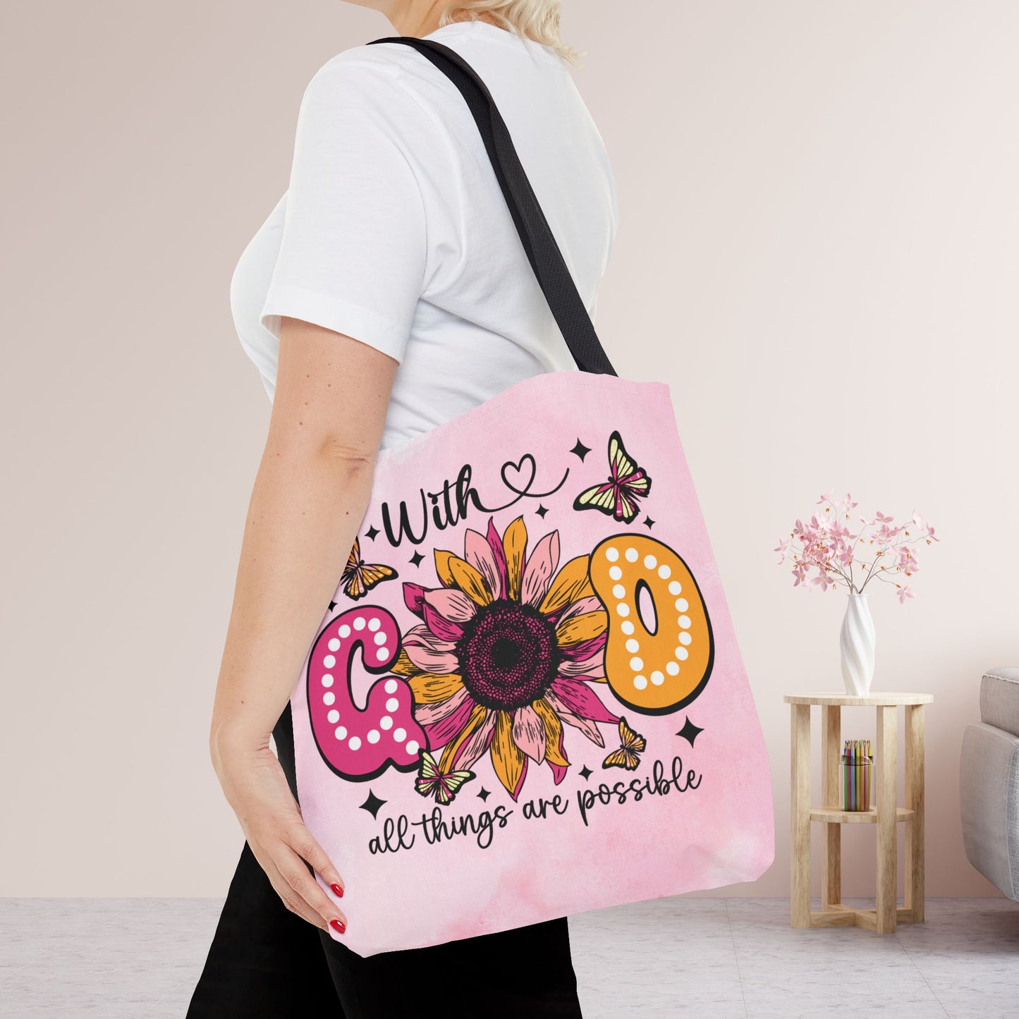 With God All Things Are Possible Tote Bag - Christian Tote Bag