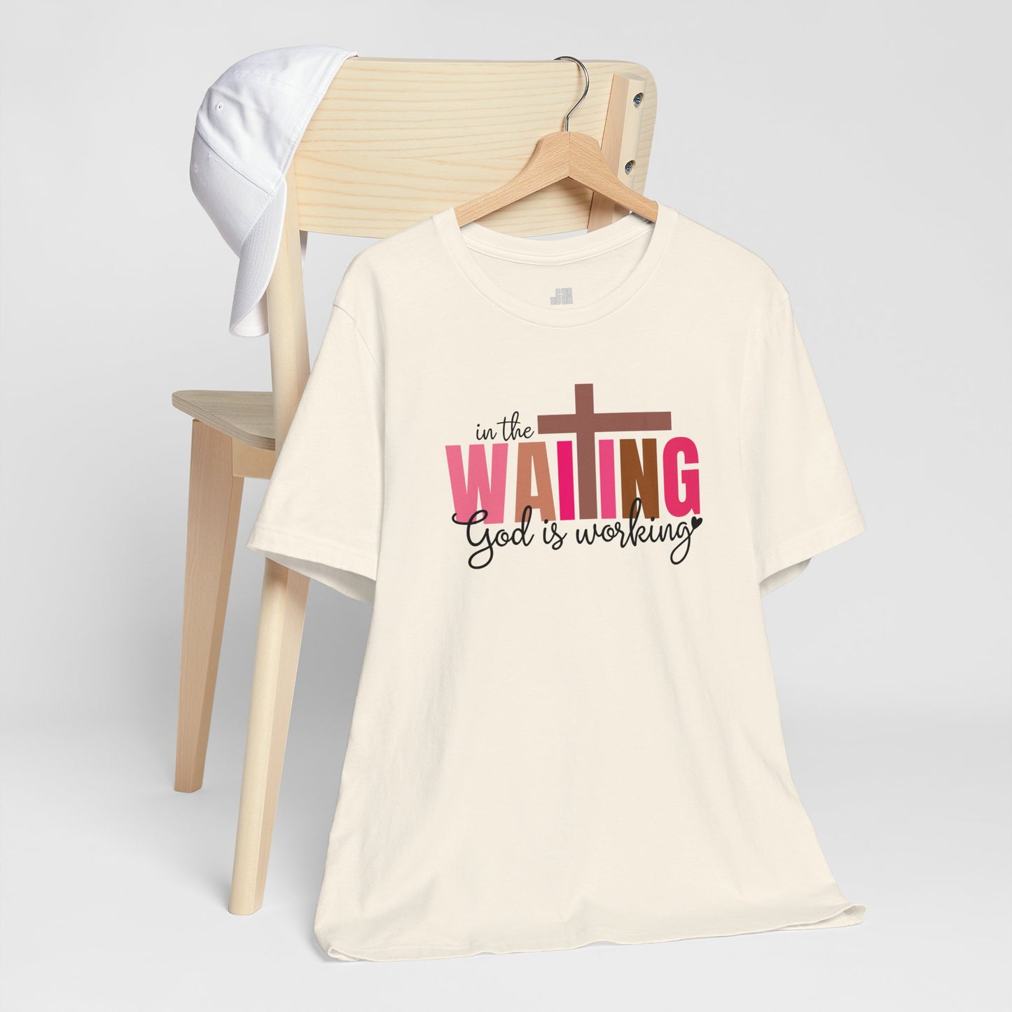 Pink In the Waiting God is Working Christian Soft Cotton Tee