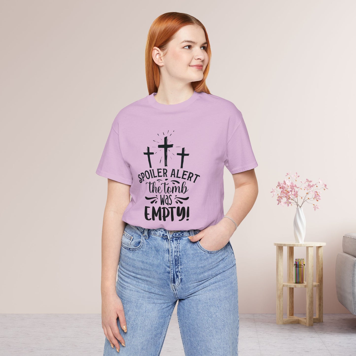 Spoiler Alert The Tomb Was Empty Christian Soft Cotton Tee - Easter Shirt