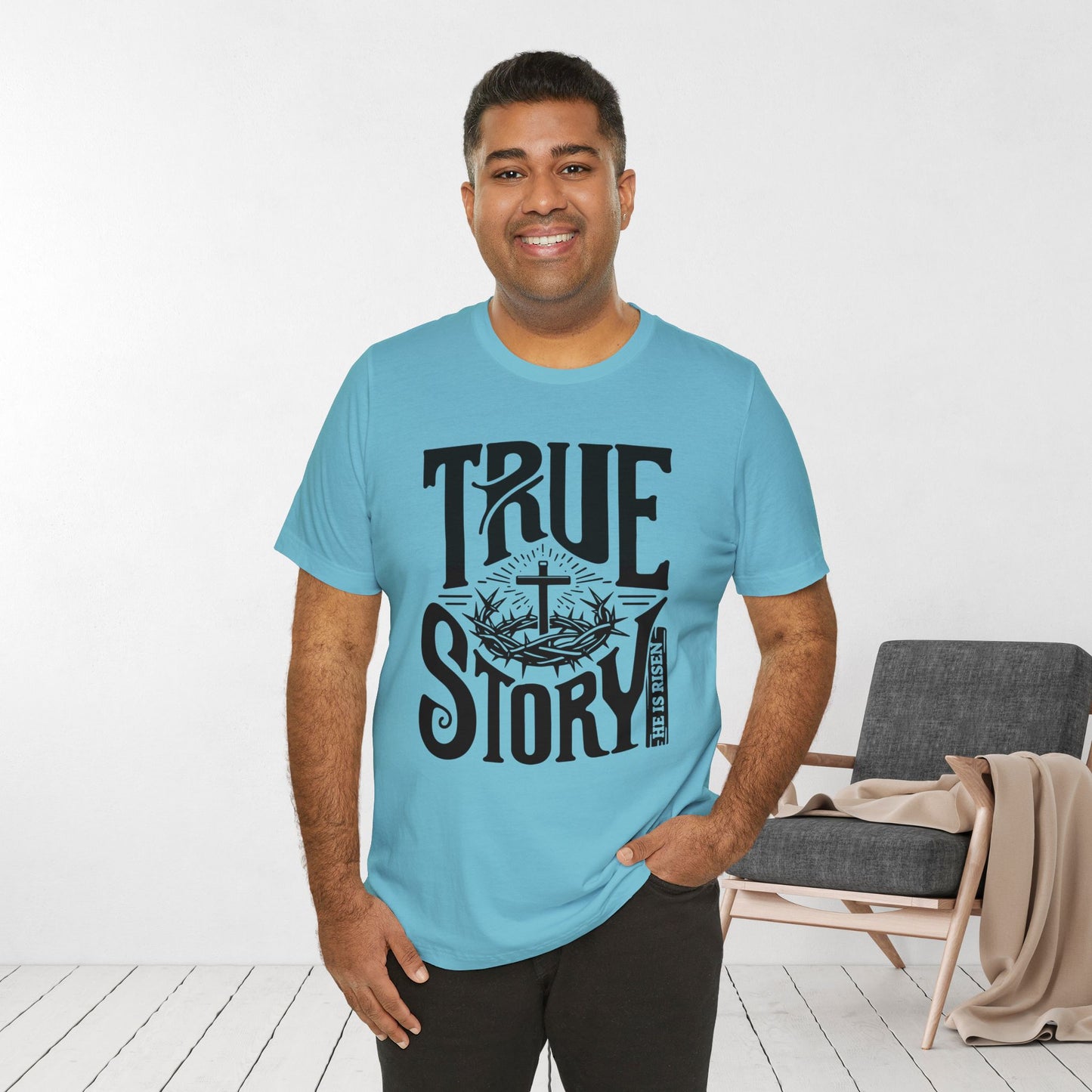 True Story He is Risen Christian Soft Cotton Tee - Easter Shirt