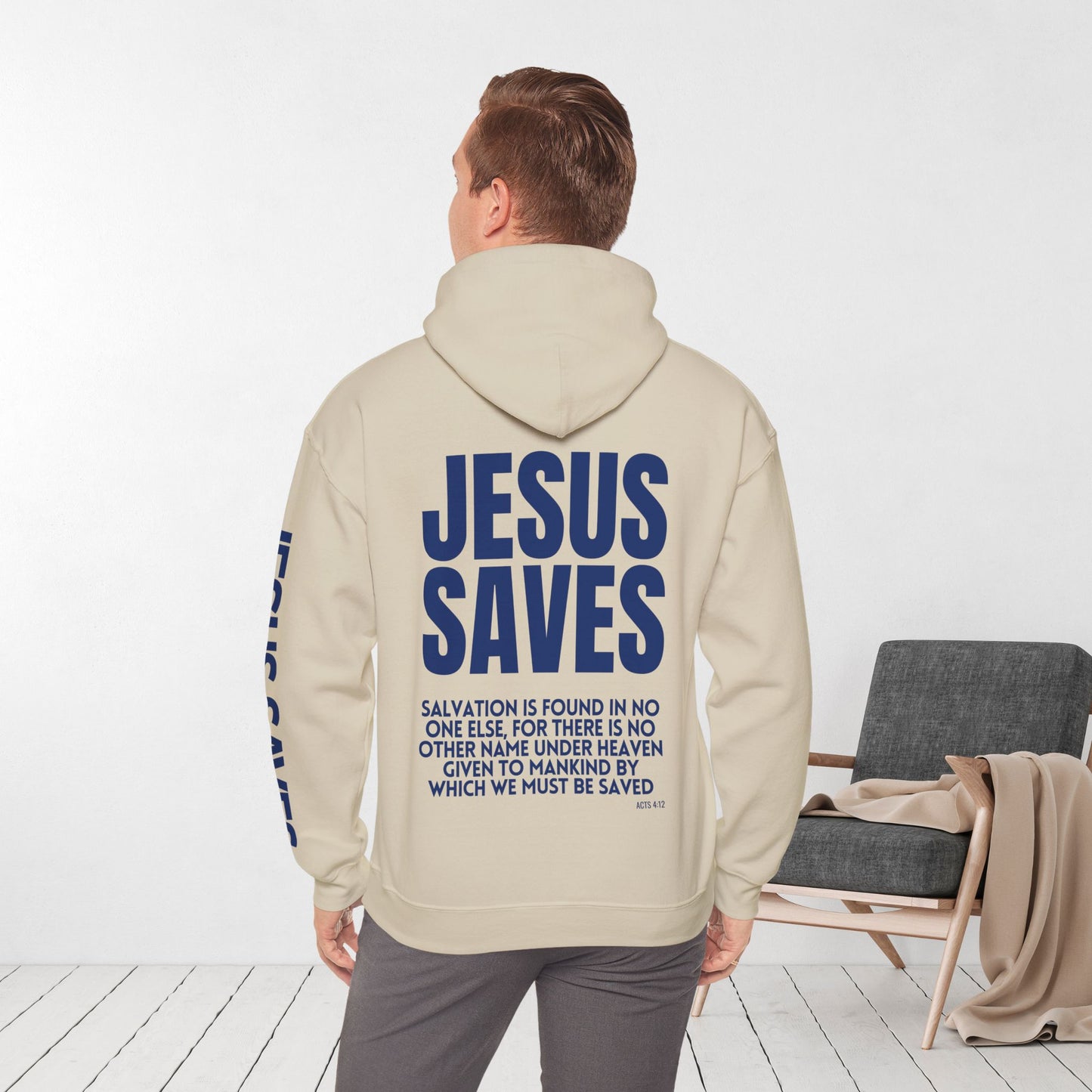 Jesus Saves Hoodie - Acts 4:12 Bible Verse Christian Hoodie