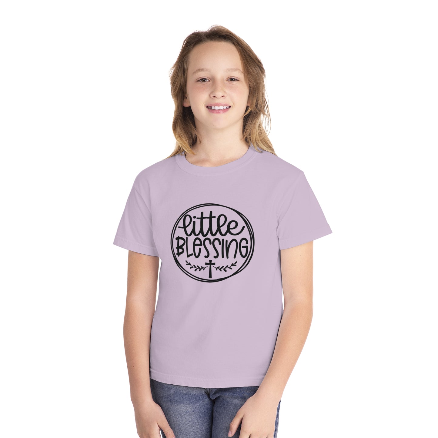 Little Blessing Comfort Colors Youth Christian Tee