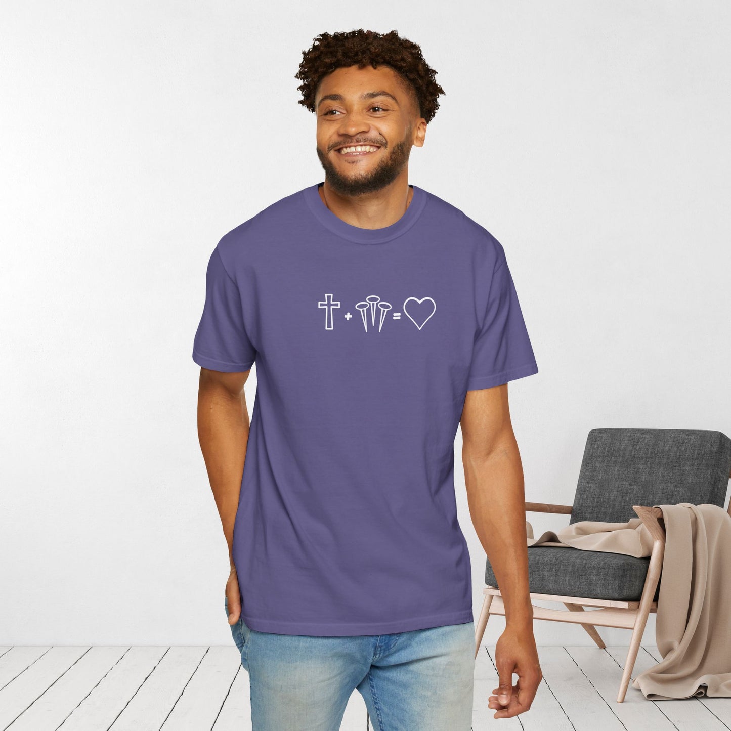 1 Cross 3 Nails 4Given Comfort Colors Christian Tee