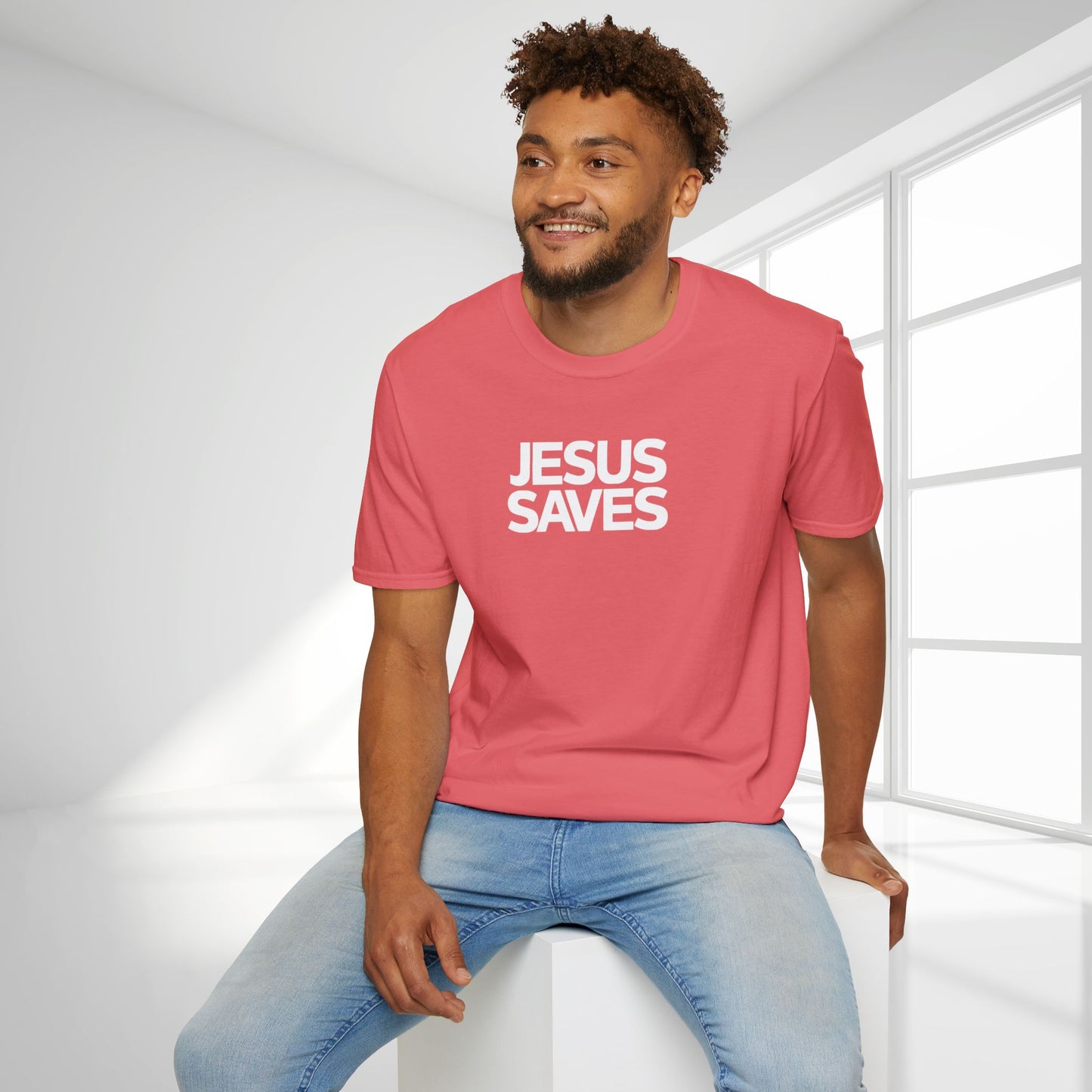 Unisex Jesus Saves Softstyle T-shirt - Acts 4:12 Bible Verse Christian T-shirt