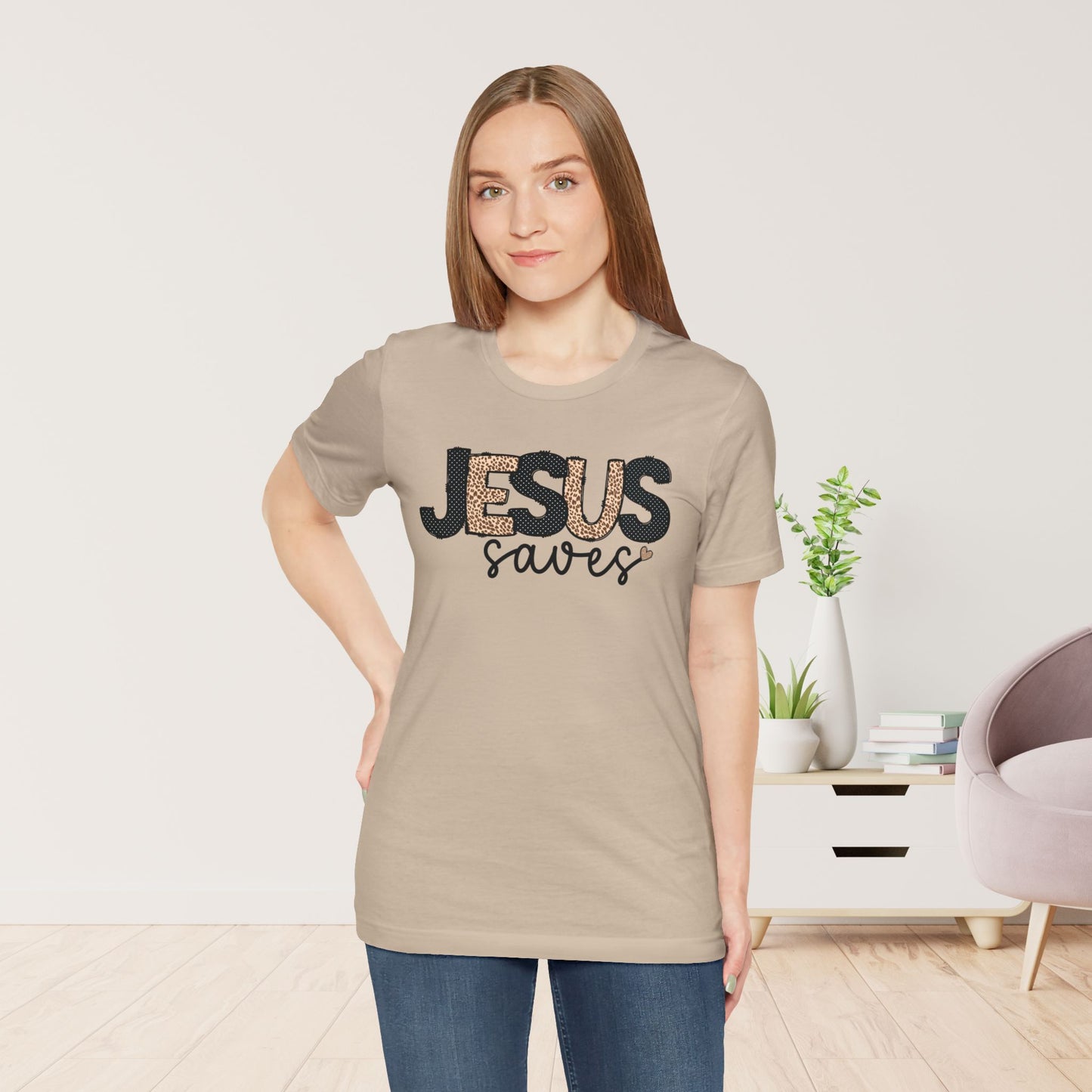 Jesus Saves Soft Cotton Tee - Christian Shirt