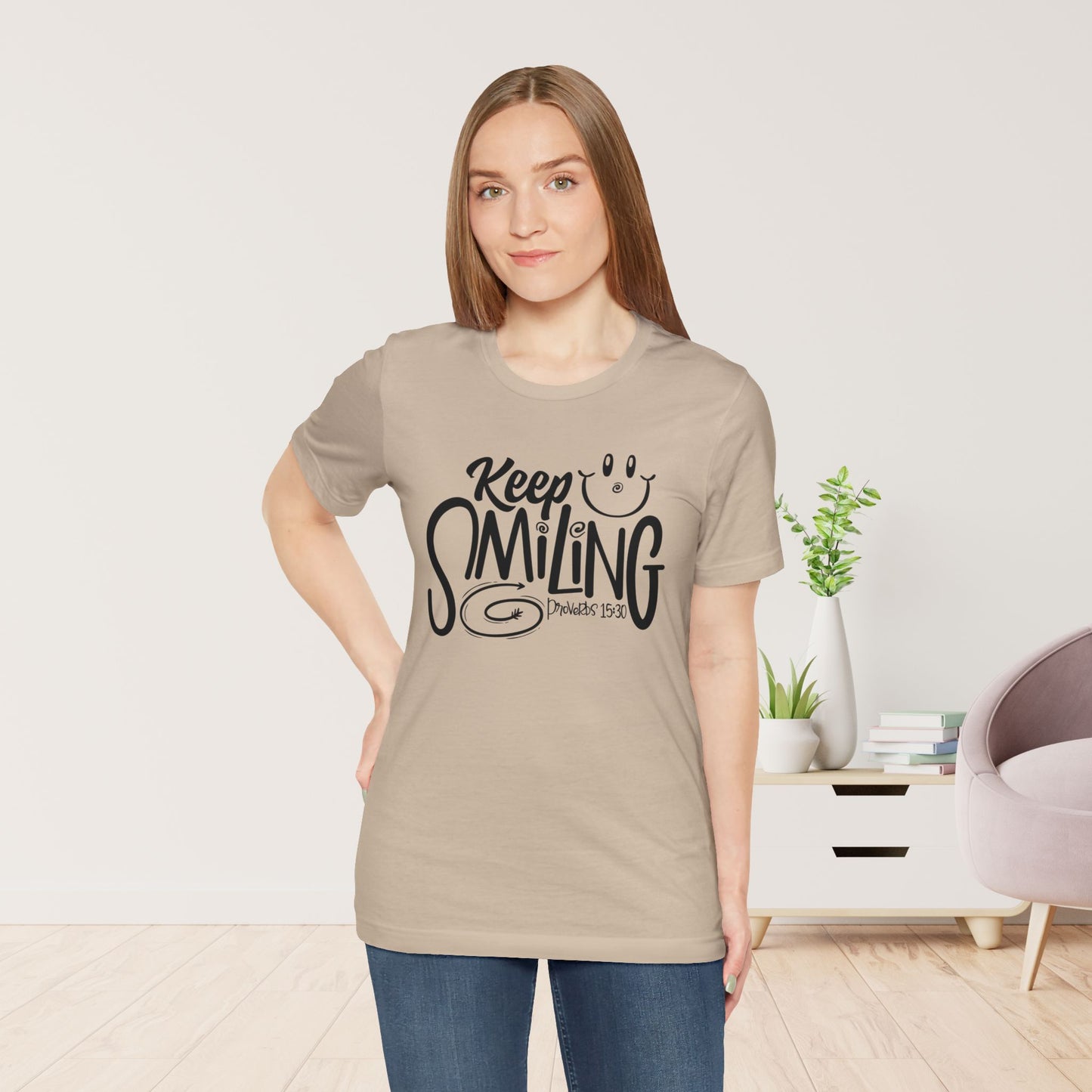 Keep Smiling Soft Cotton Tee - Bible Verse Christian Tee