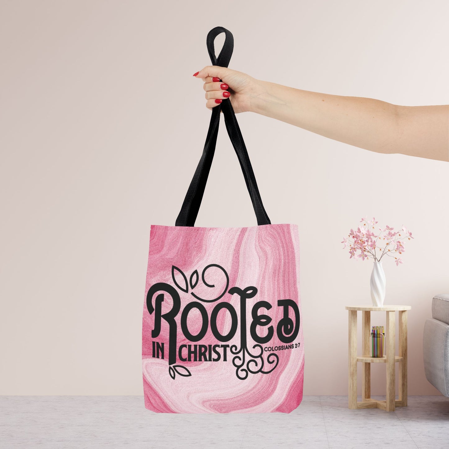 Rooted in Christ Tote Bag - Christian Tote Bag