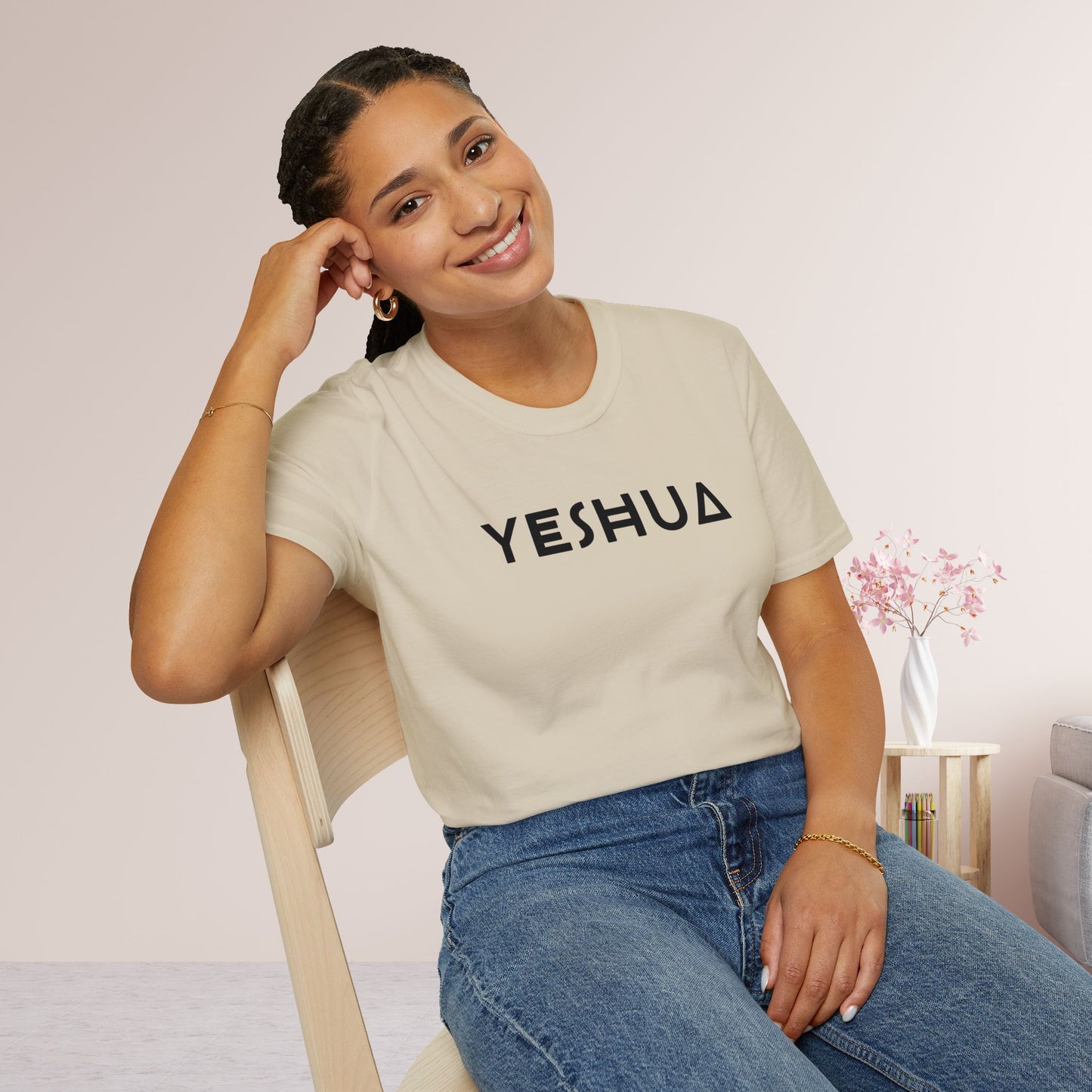 Unisex YESHUA Softstyle T-shirt -  Minimalist Christian Shirt