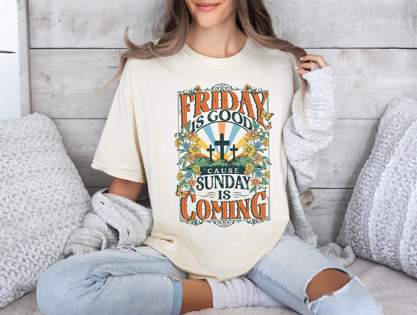 Friday Is Good 'Cause Sunday Is Coming Comfort Colors Tee - Christian Easter Shirt