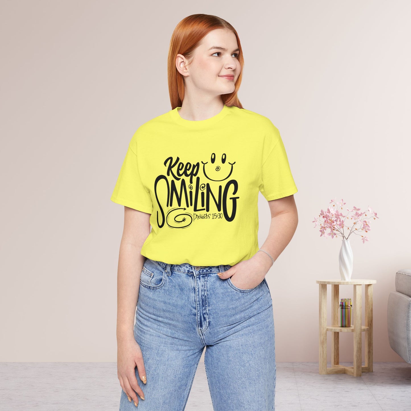 Keep Smiling Soft Cotton Tee - Bible Verse Christian Tee