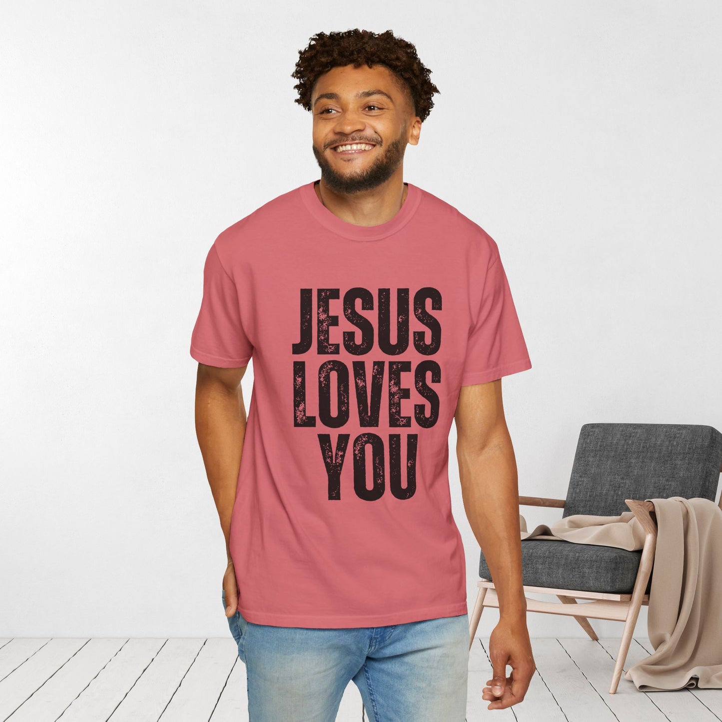 Comfort Colors Unisex Jesus Loves You Shirt