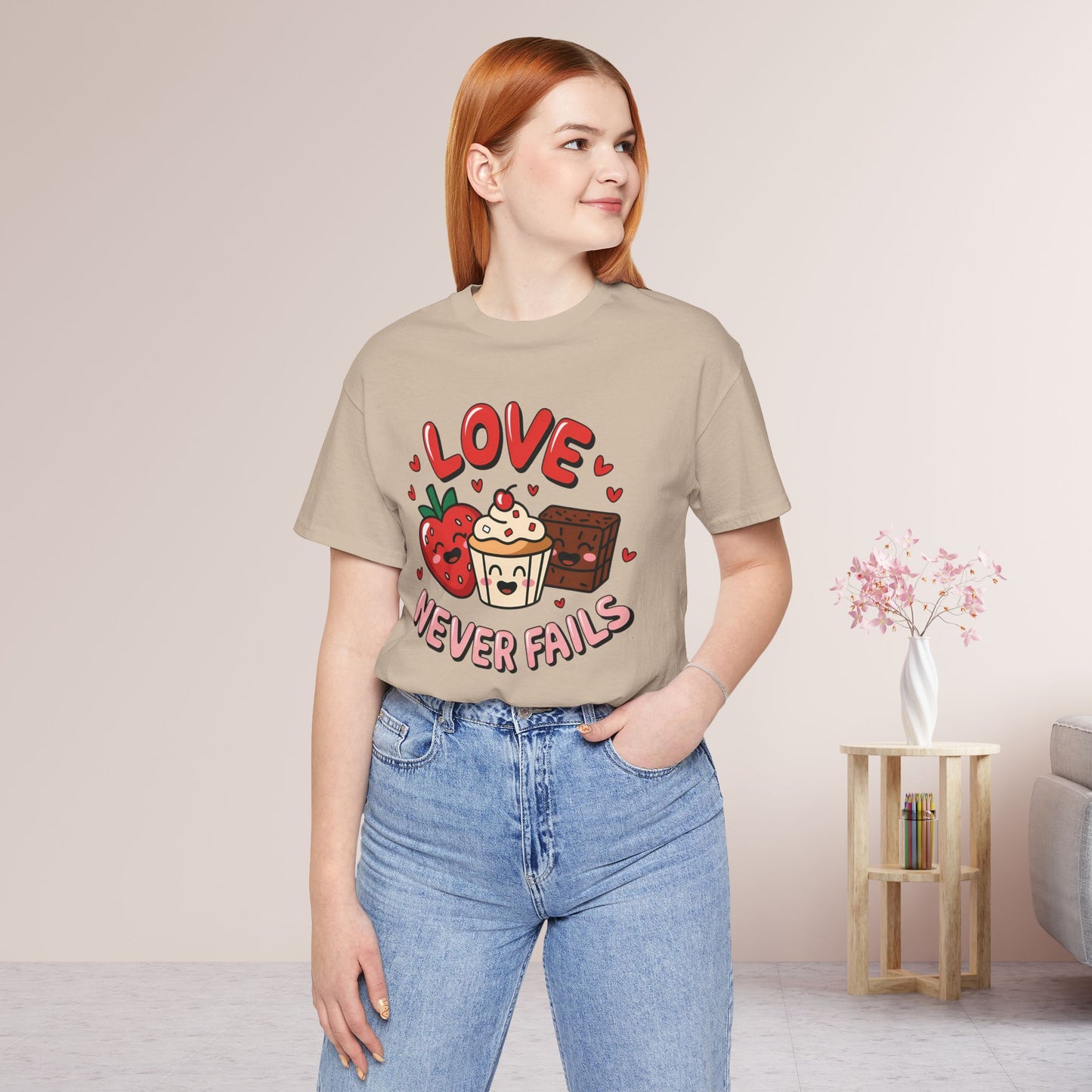 Love Never Fails Soft Cotton Tee - Christian Shirt