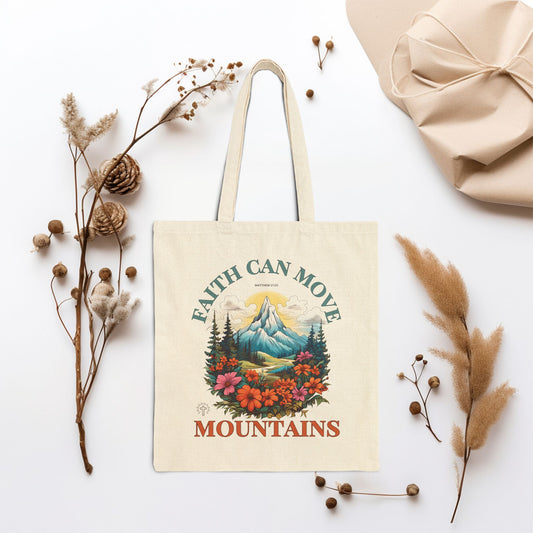 Faith Can Move Mountains Canvas Tote Bag