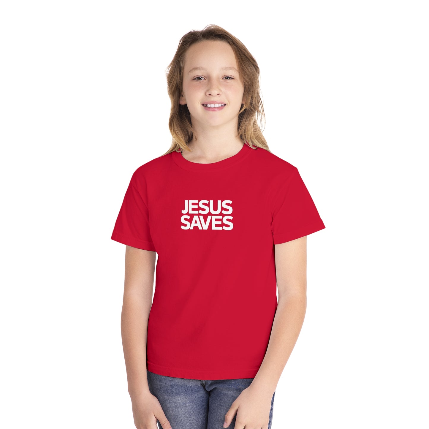 Jesus Saves Comfort Colors Youth Christian Shirt