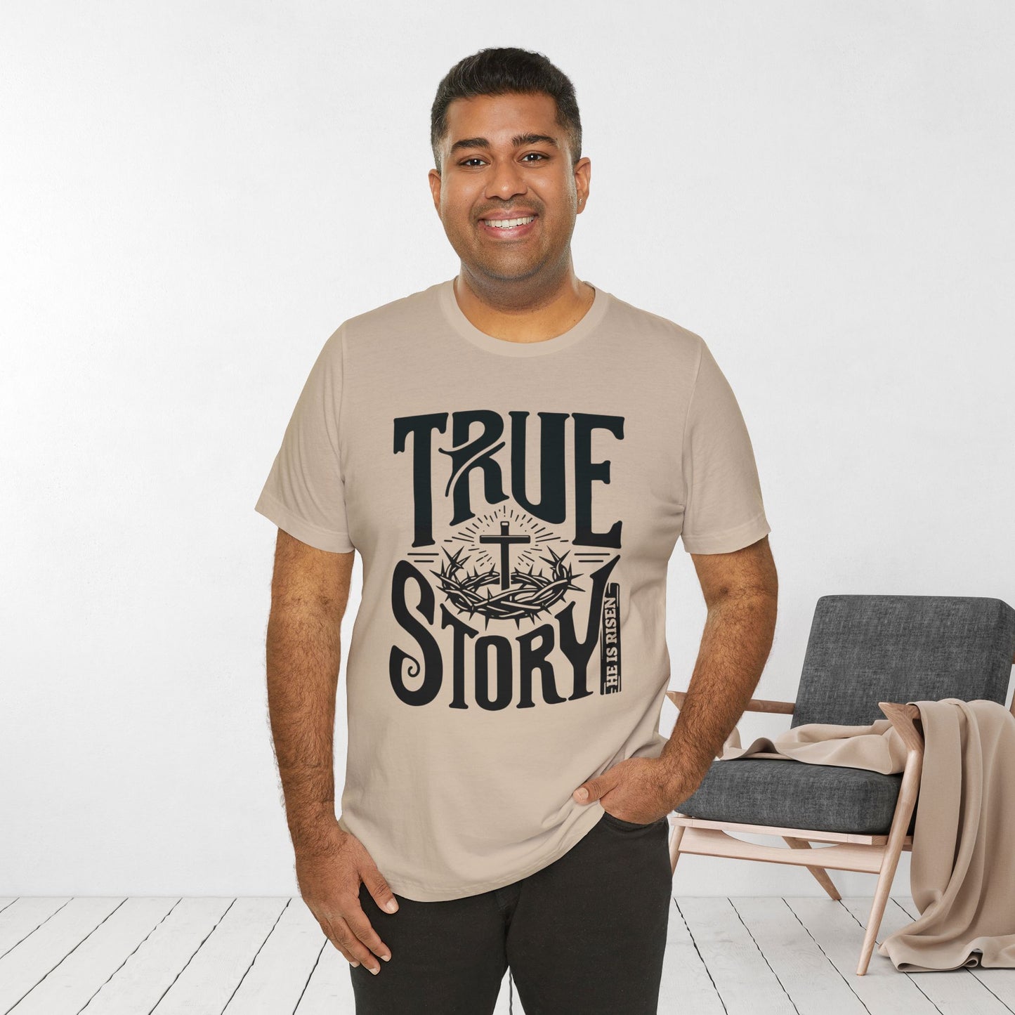 True Story He is Risen Christian Soft Cotton Tee - Easter Shirt