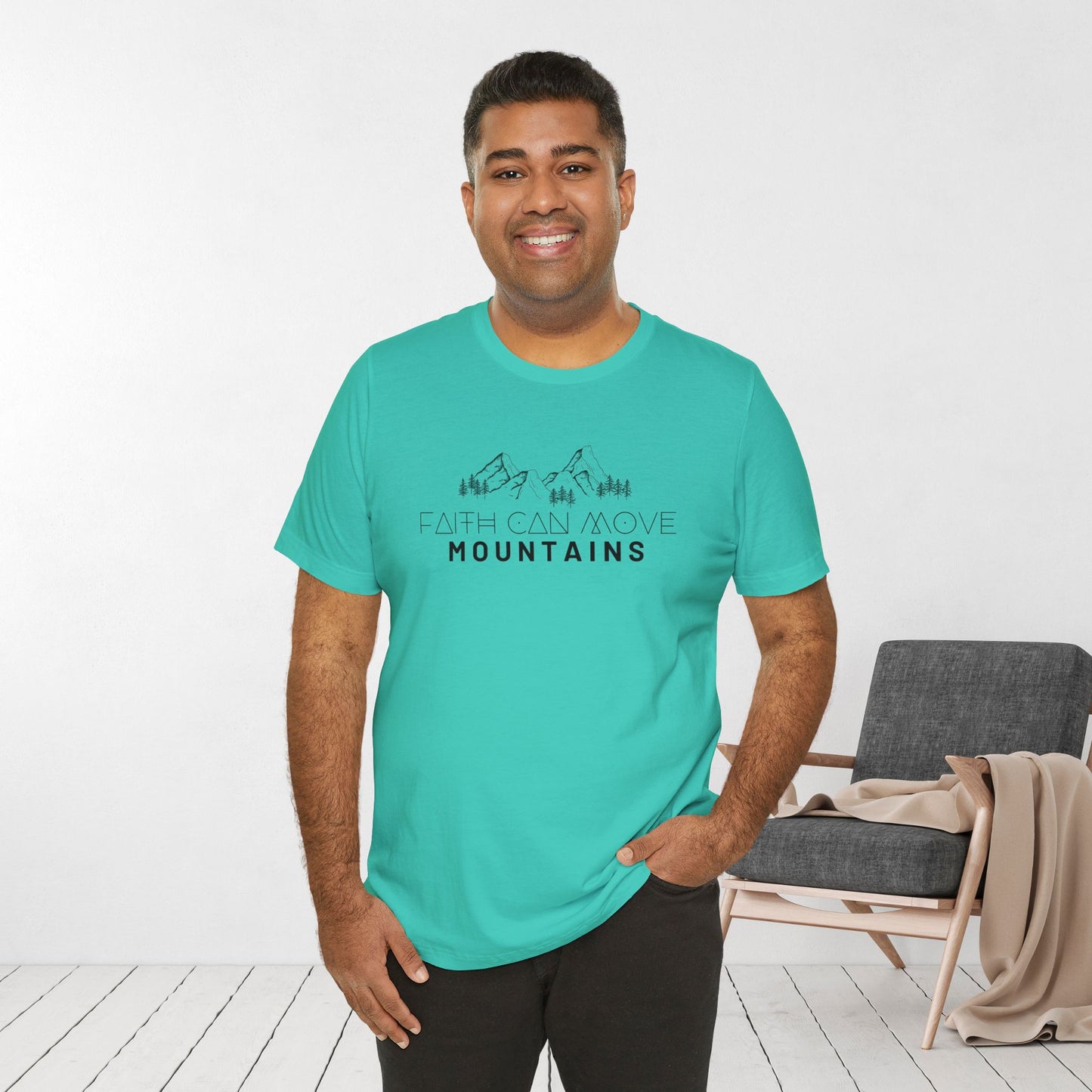 Faith Can Move Mountains Soft Cotton Tee - Matthew 17:20 Bible Verse Shirt