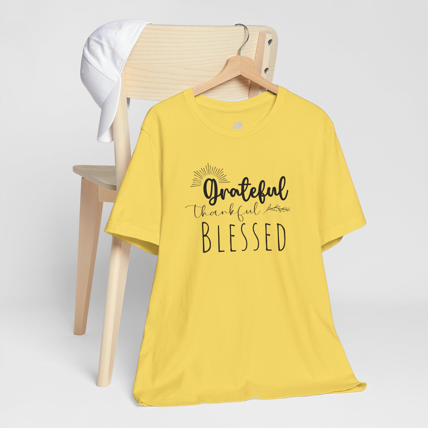 Grateful Thankful Blessed Soft Cotton Tee - Christian T-shirt