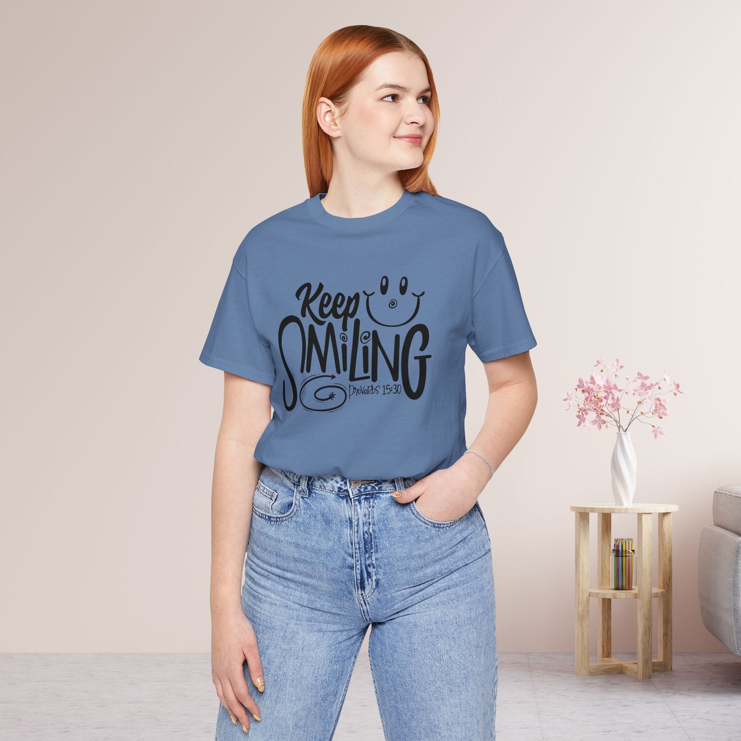 Keep Smiling Soft Cotton Tee - Bible Verse Christian Tee