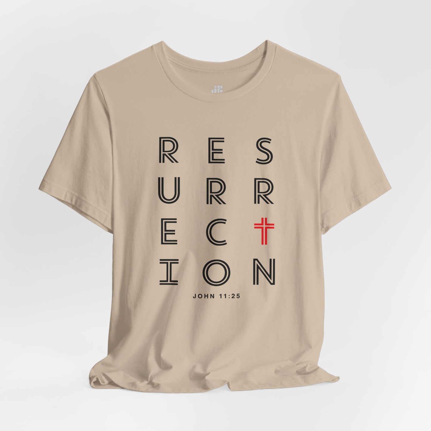 Resurrection Soft Cotton Tee - John 11:25 Bible Verse Christian Tee