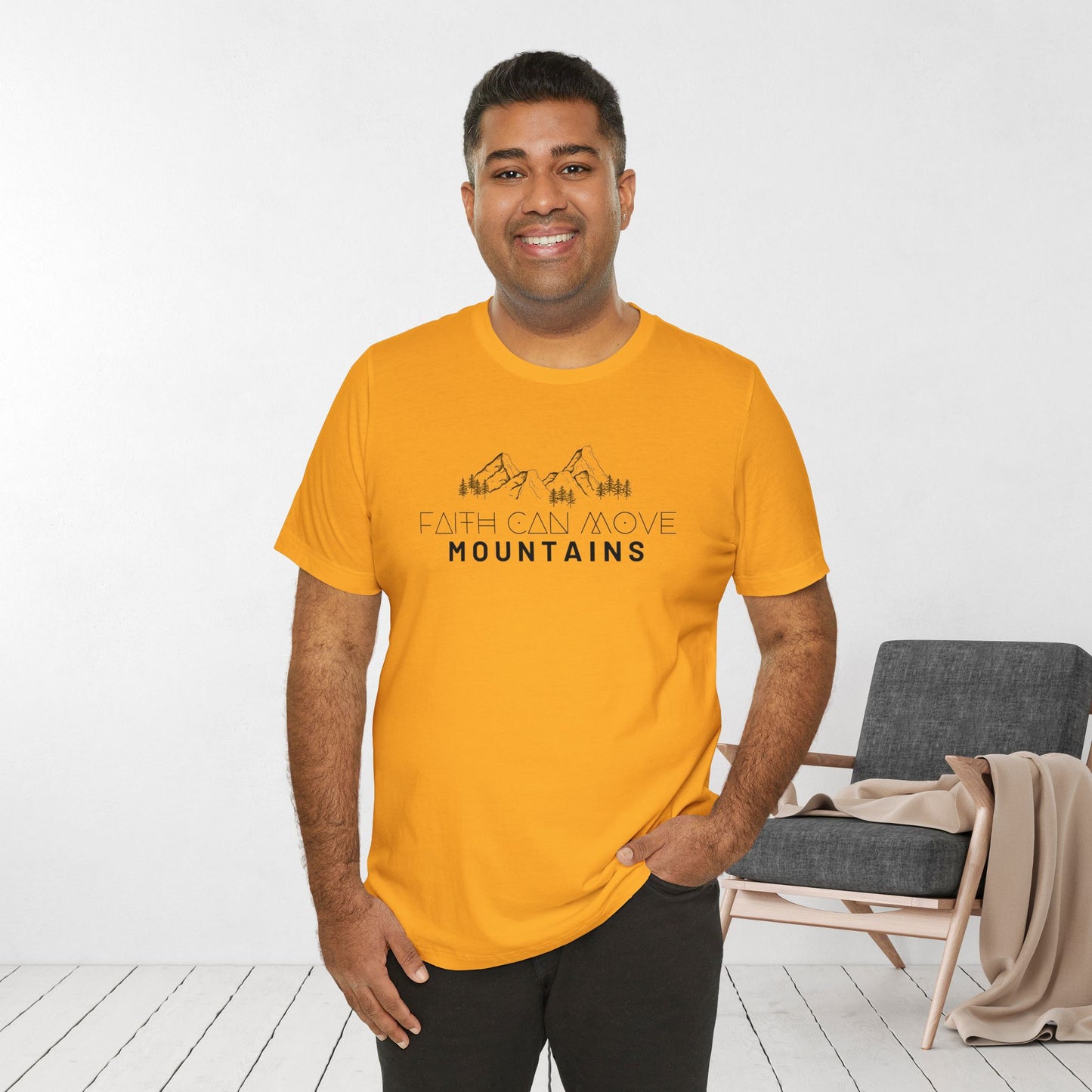 Faith Can Move Mountains Soft Cotton Tee - Matthew 17:20 Bible Verse Shirt