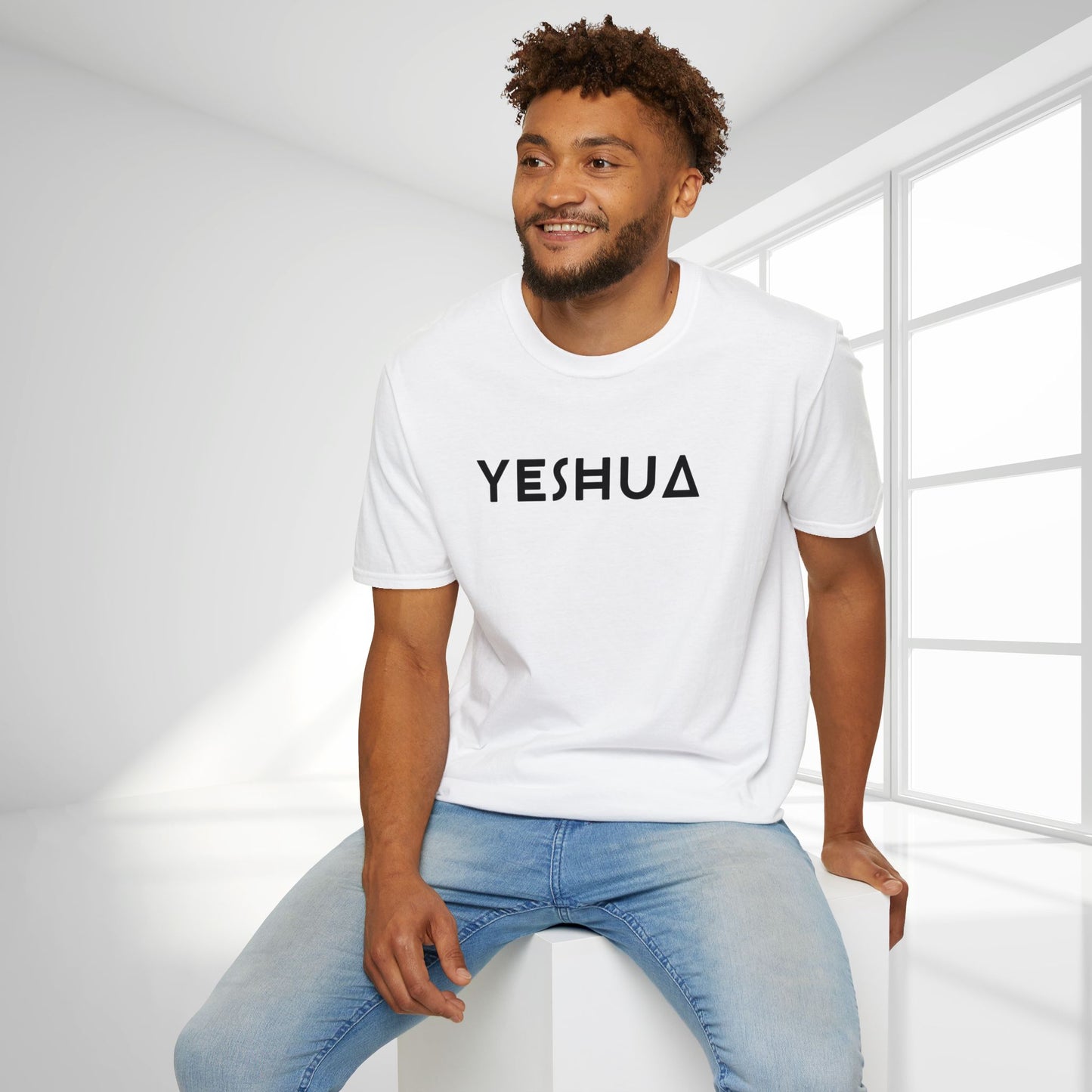 Unisex YESHUA Softstyle T-shirt -  Minimalist Christian Shirt