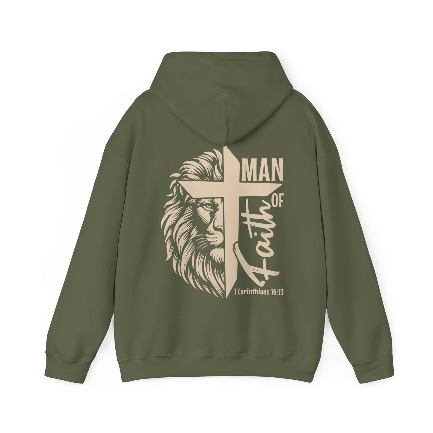 Man of Faith Christian Bible Verse Hoodie - Men's Hoodie