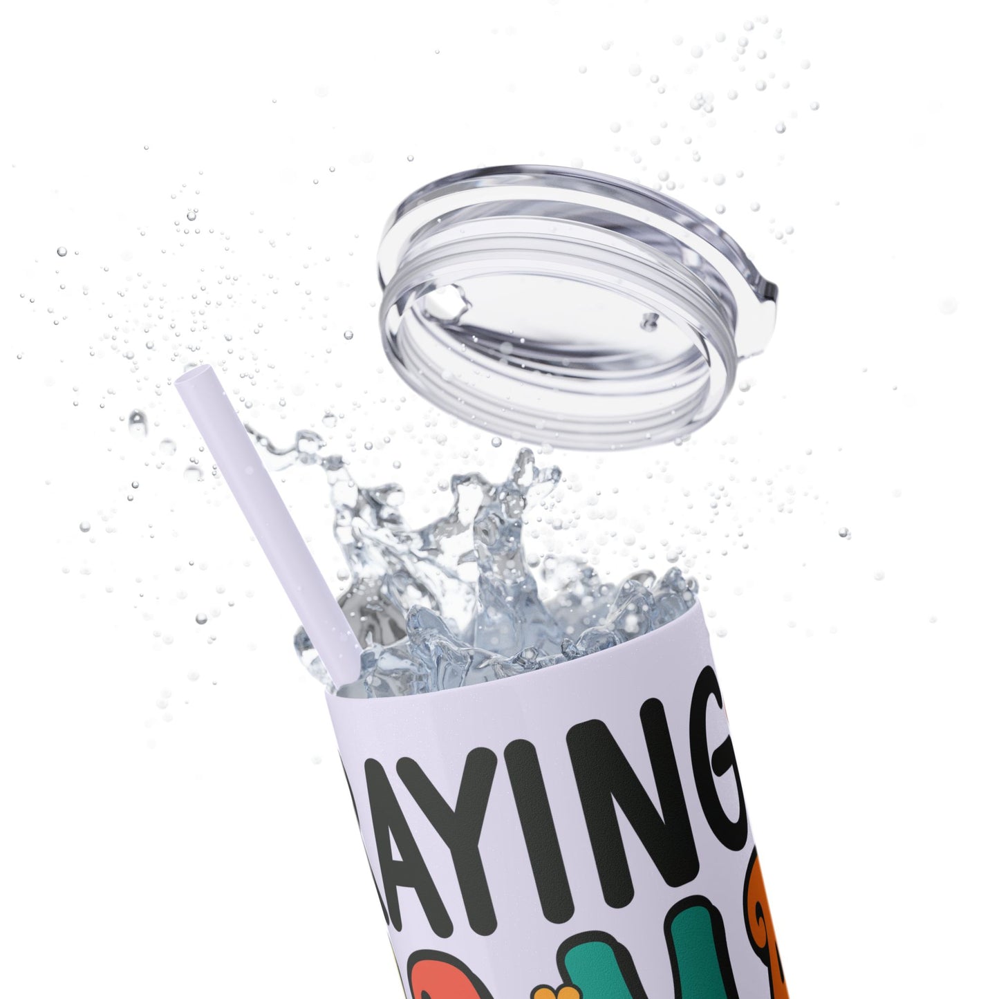 Praying Mama Raising Warriors Skinny Tumbler with Straw - 20oz