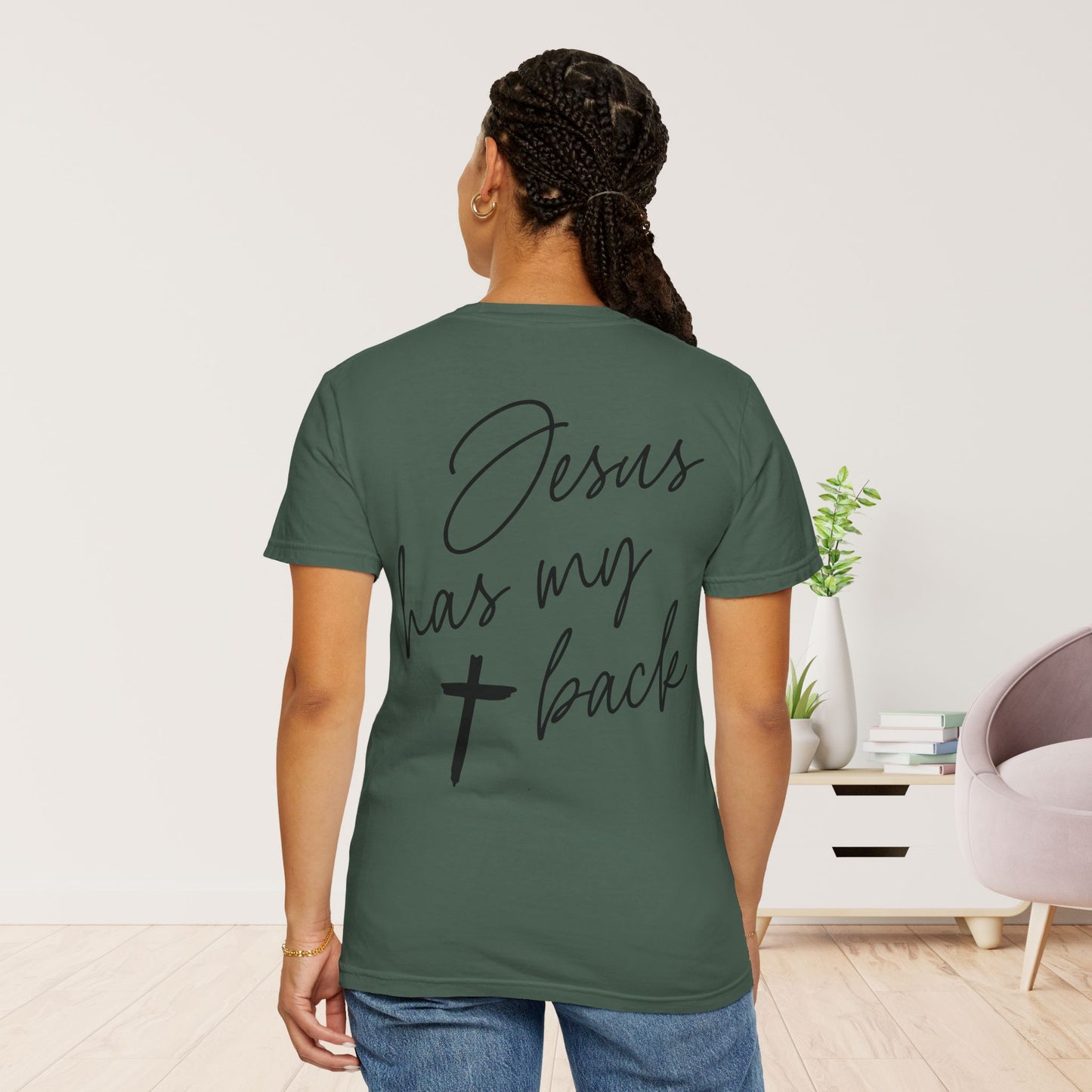 Comfort Colors Jesus Has My Back Christian Tee