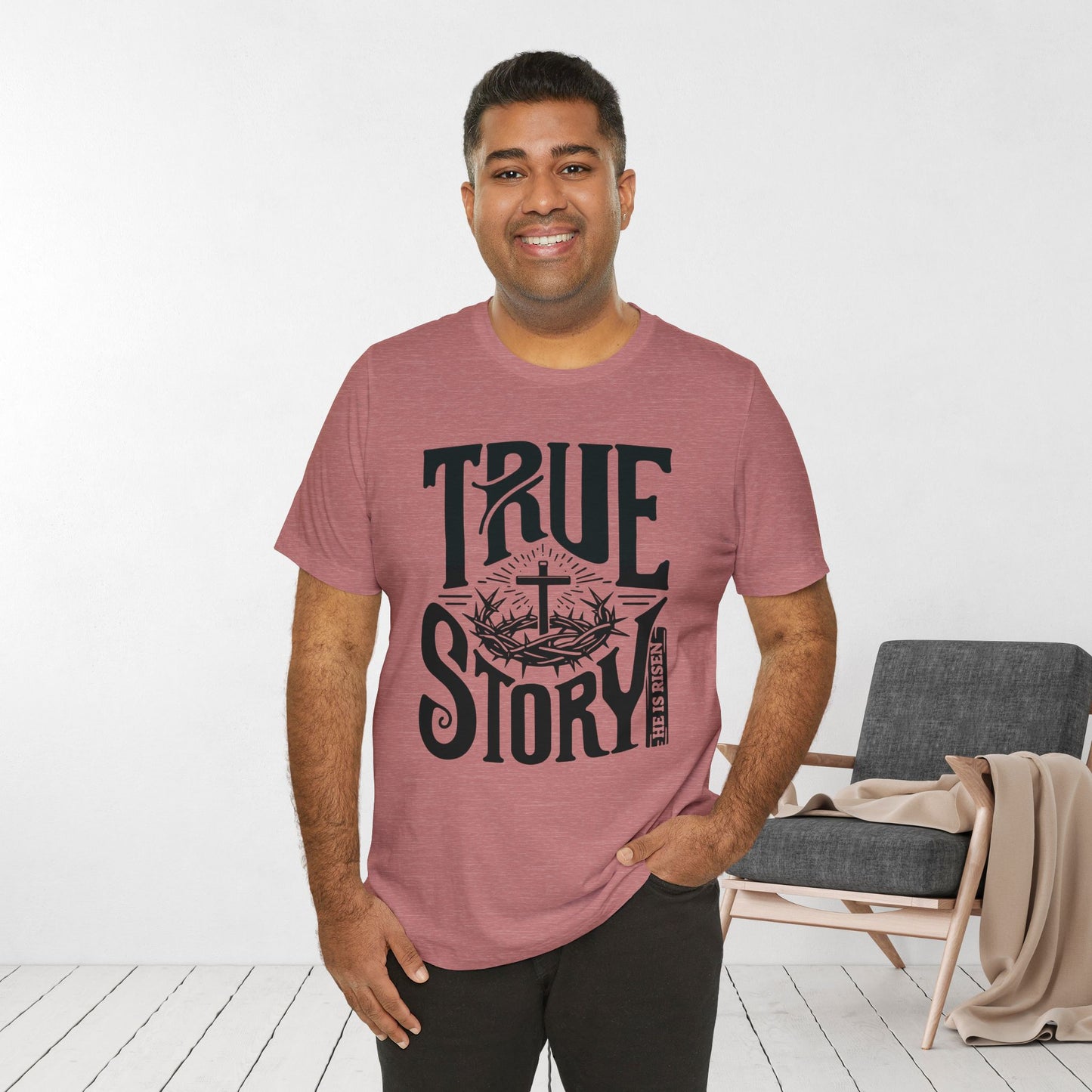 True Story He is Risen Christian Soft Cotton Tee - Easter Shirt