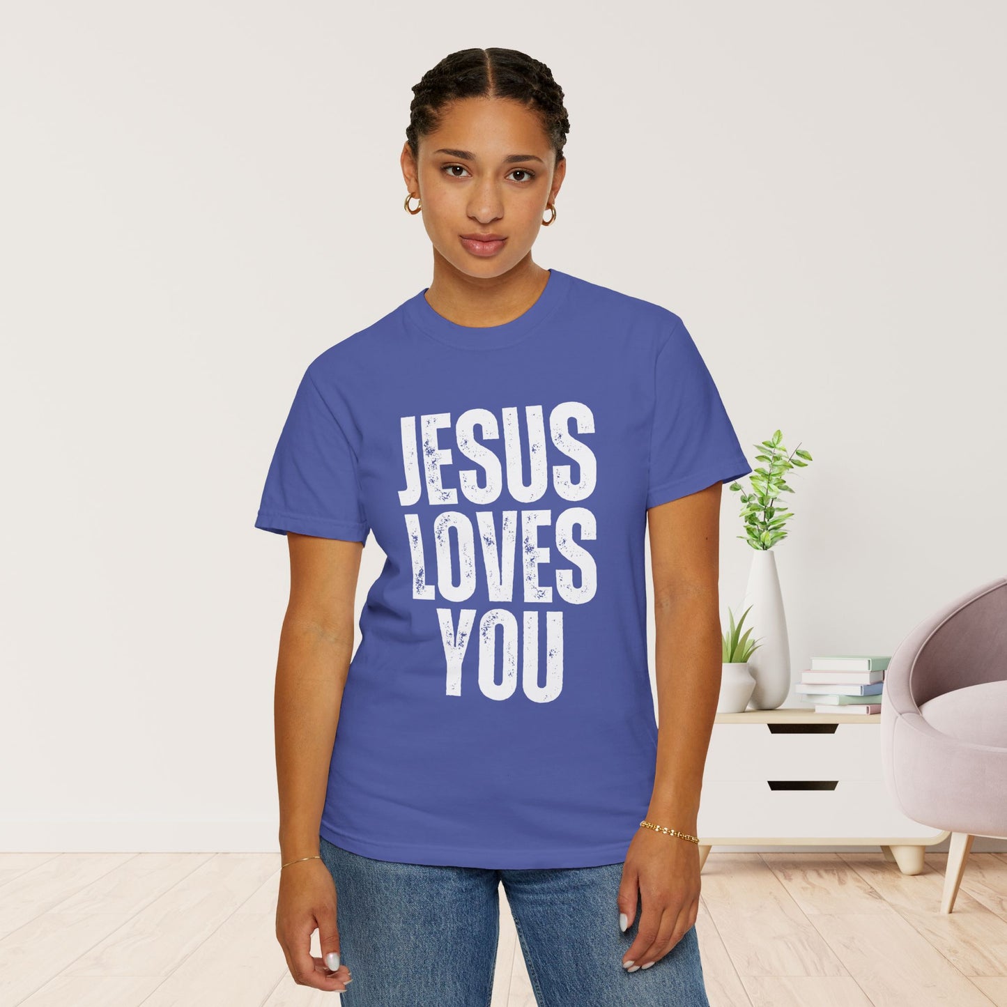 Comfort Colors Jesus Loves You Christian Shirt