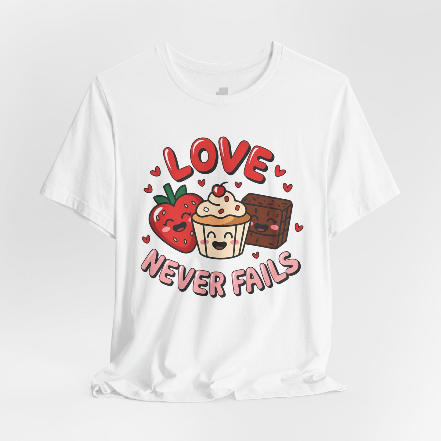 Love Never Fails Soft Cotton Tee - Christian Shirt