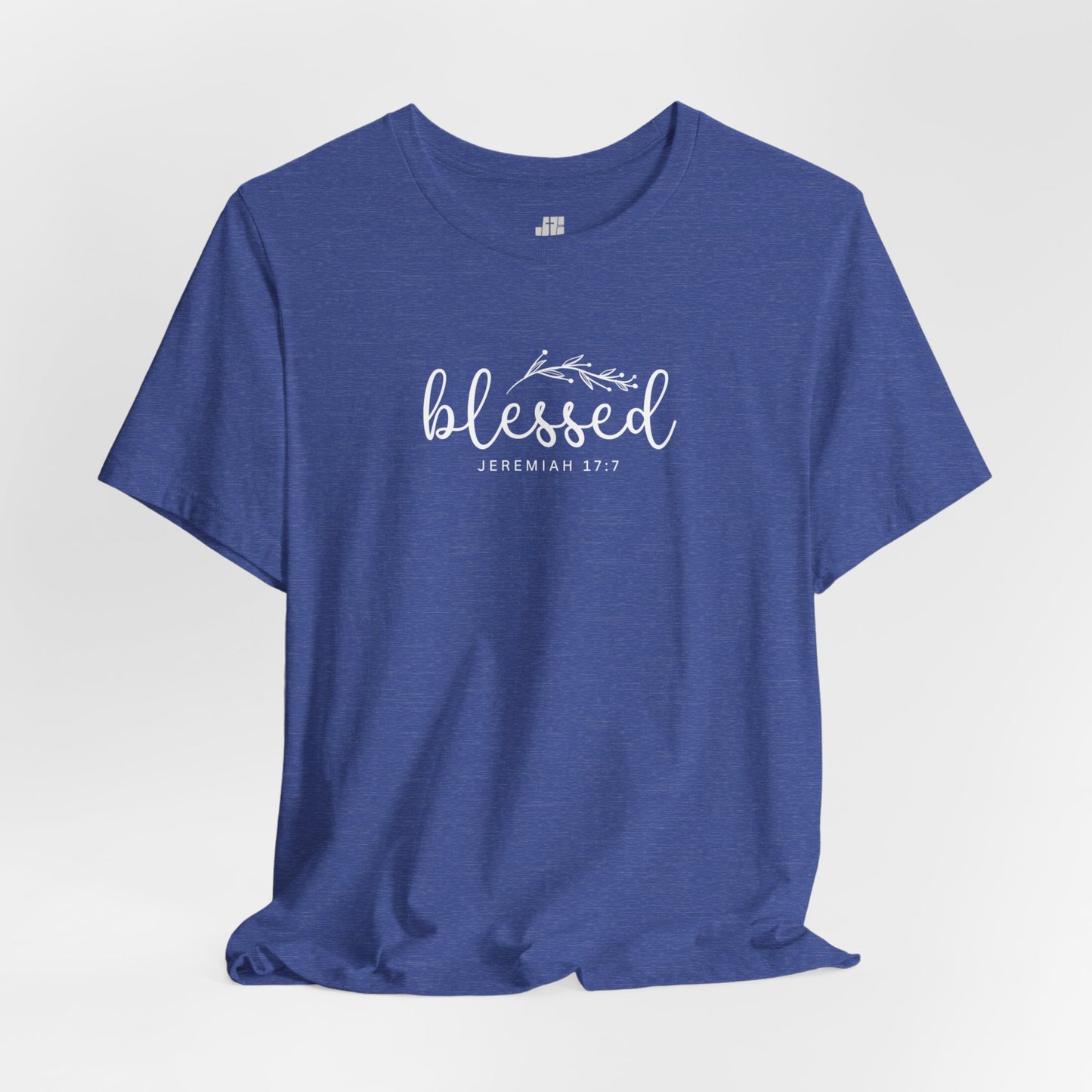 Blessed Soft Cotton Tee - Jeremiah 17:7 Christian Bible Verse Shirt