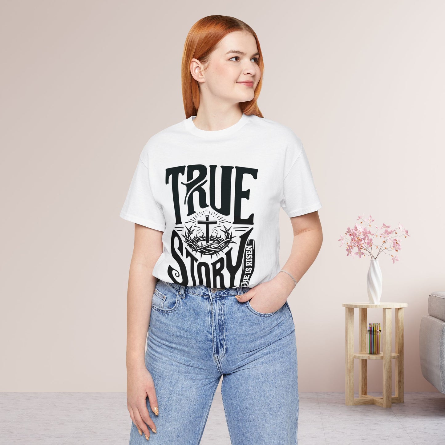 True Story He is Risen Christian Soft Cotton Tee - Easter Shirt