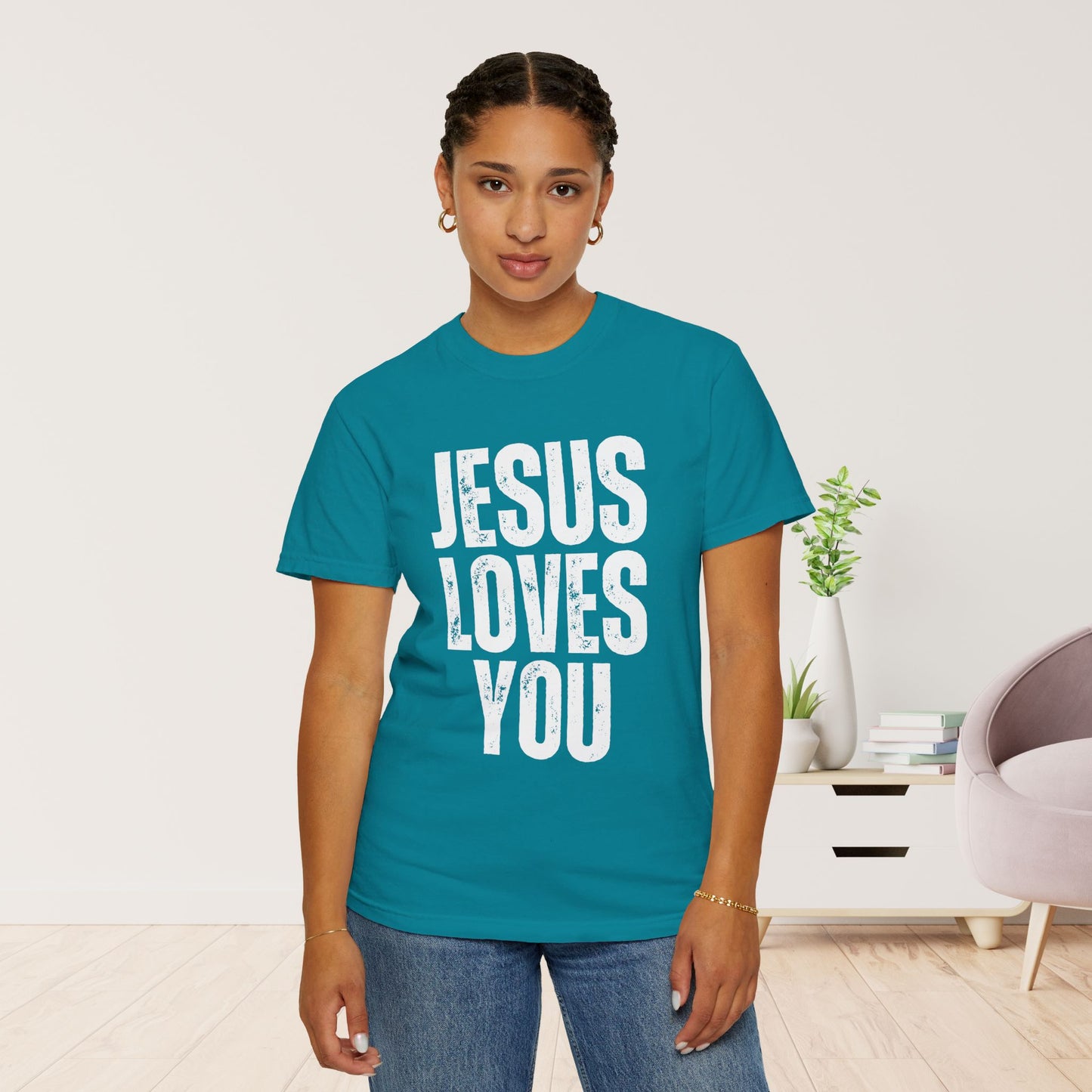 Comfort Colors Jesus Loves You Christian Shirt