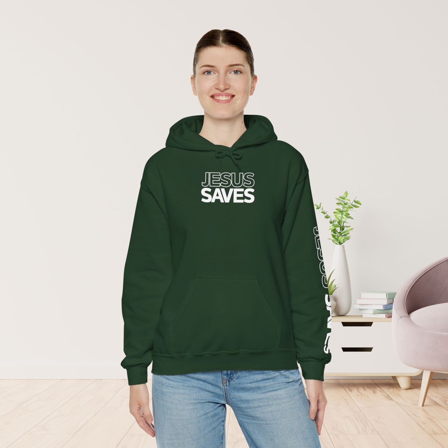 Jesus Saves Hoodie - Acts 4:12 Bible Verse Christian Hoodie