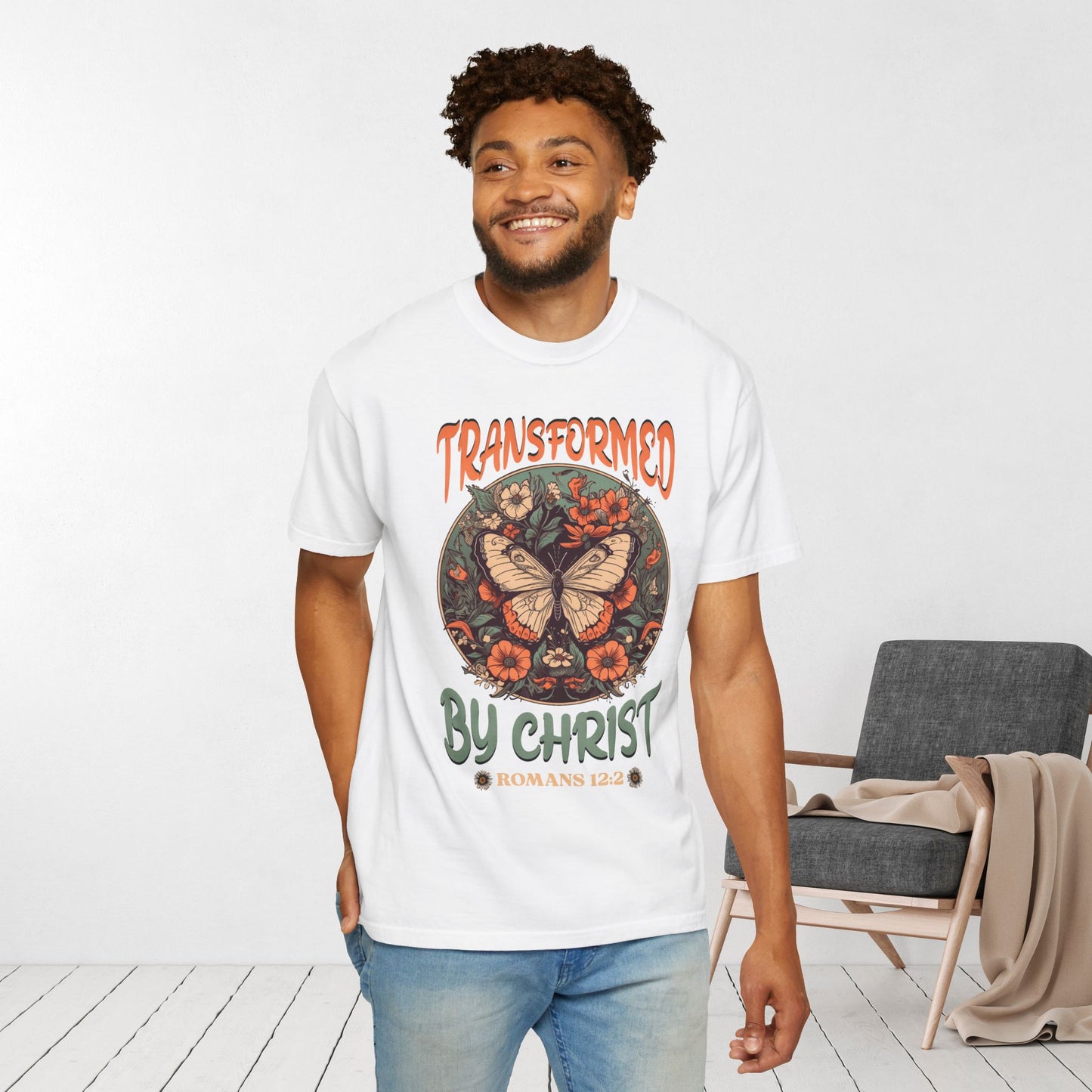 Transformed by Christ Comfort Colors Christian Shirt